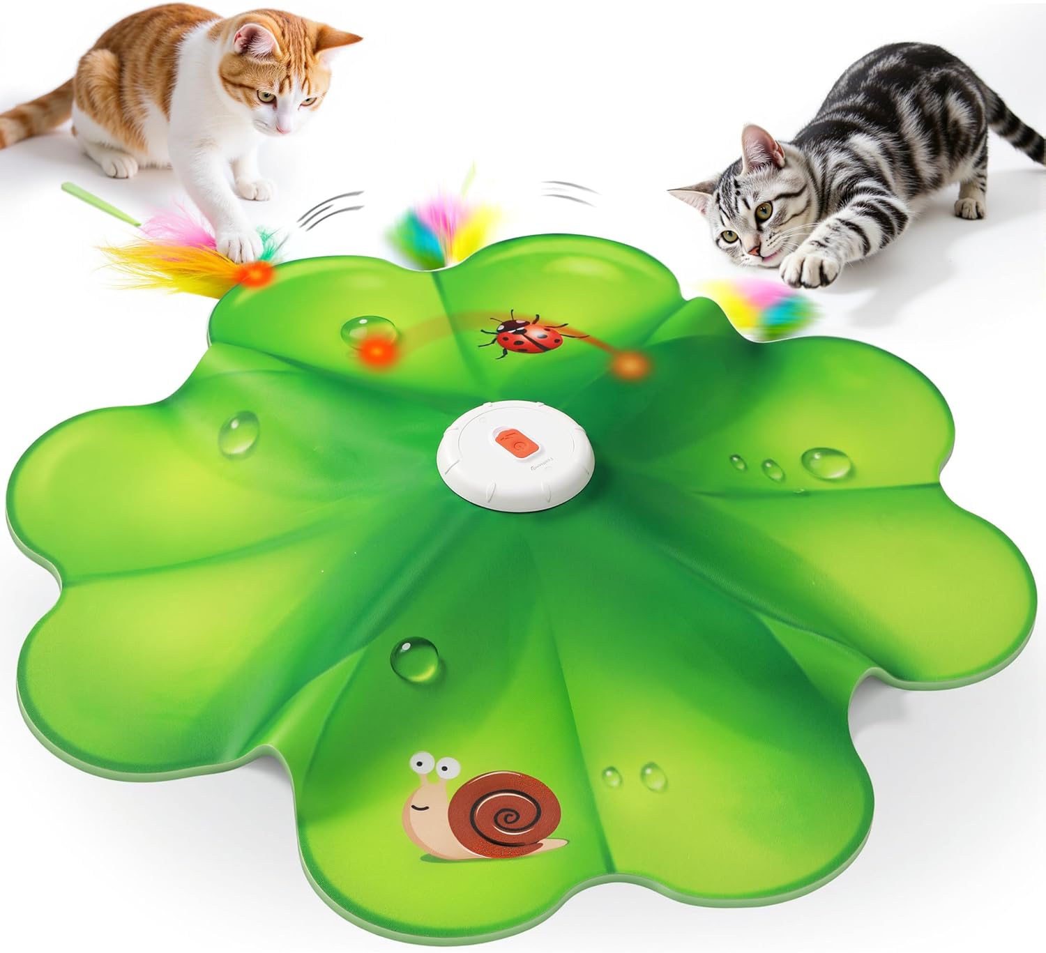 Detalle de FEELNEEDY FN-P20 Interactive Cat Toy with Moving Feathers and LED Red Dot