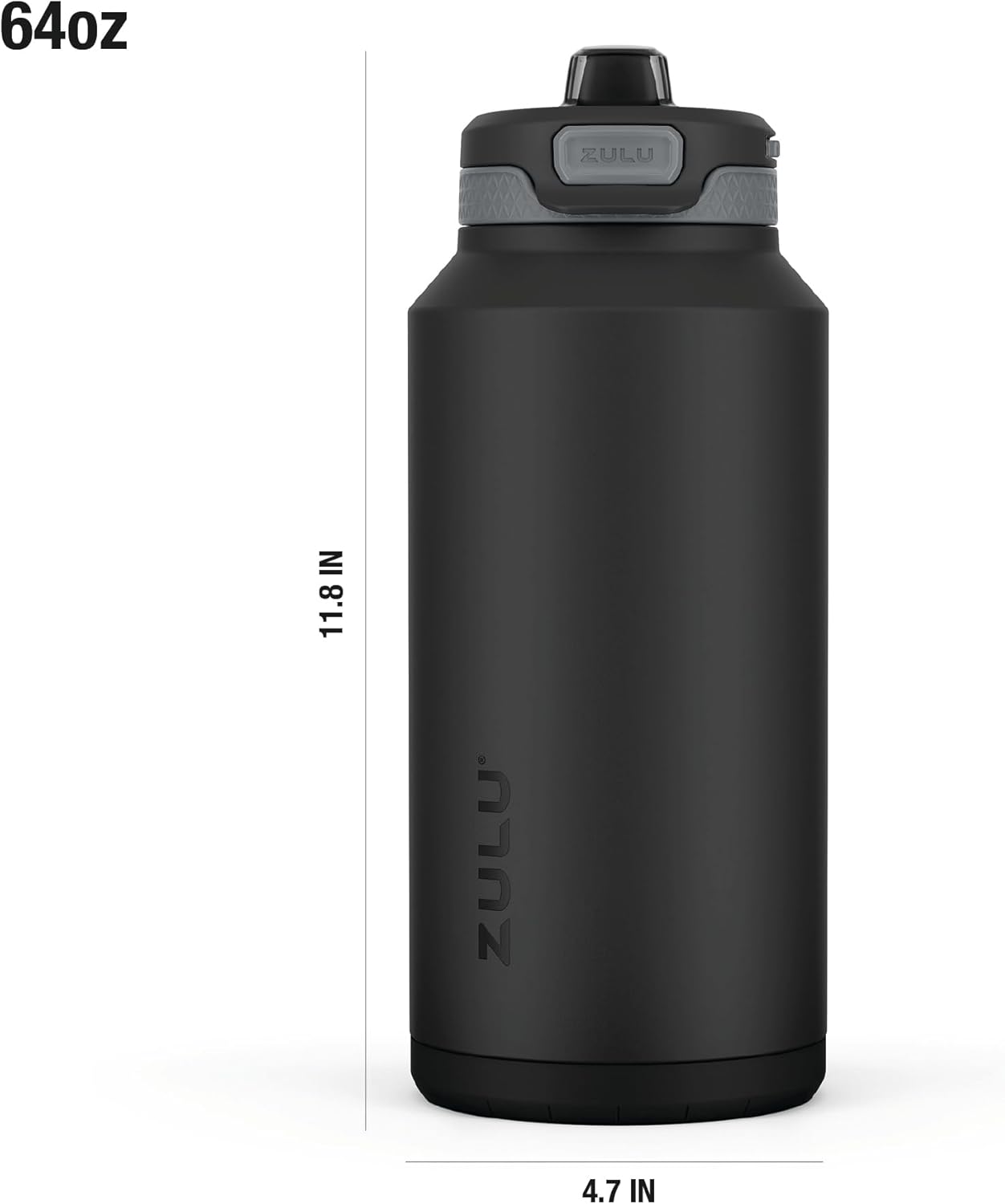 Thumbnail 3 de Zulu Powerfill Pro 64oz Half Gallon Vacuum Insulated Water Bottle with Quick Fill Lid (Black Monochrome)