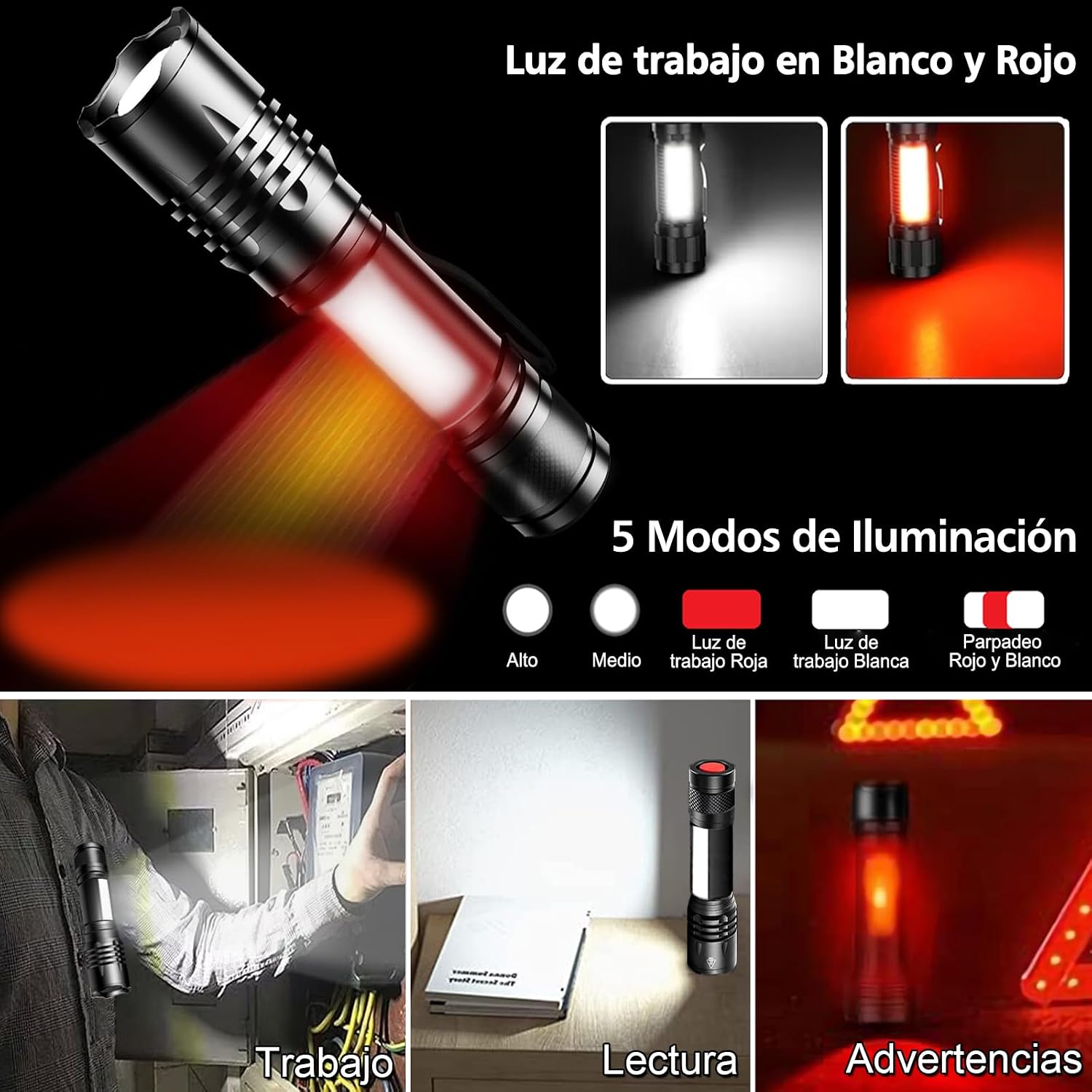 Thumbnail 2 de REHKITTZ Linternas LED Alta Potencia 2000 lúmenes