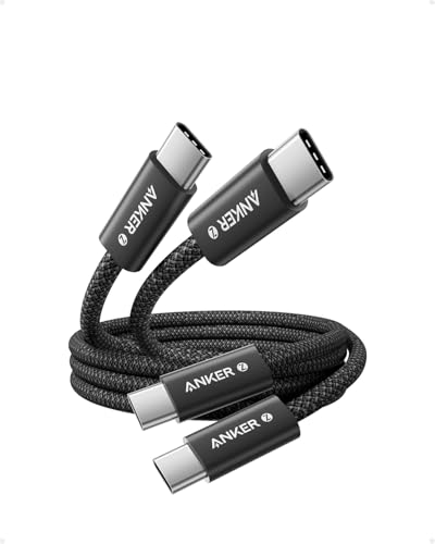Detalle de Anker 240W Zolo USB-C to USB-C Cable (2Pack, 1m) – Braided, Dirt-Resistant, High-Power USB-C Charger Cable