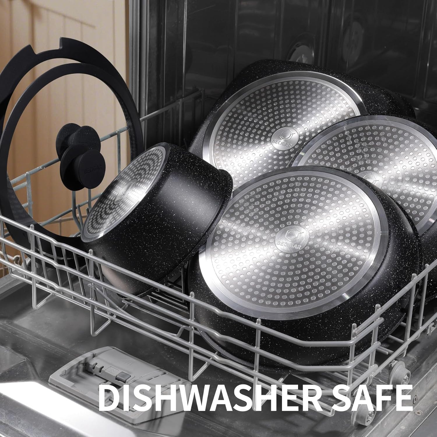 Thumbnail 2 de BECIGAR 23-Piece Ceramic Nonstick Pots and Pans Set with Detachable Handle (Induction-Compatible, Oven-Safe) — Black