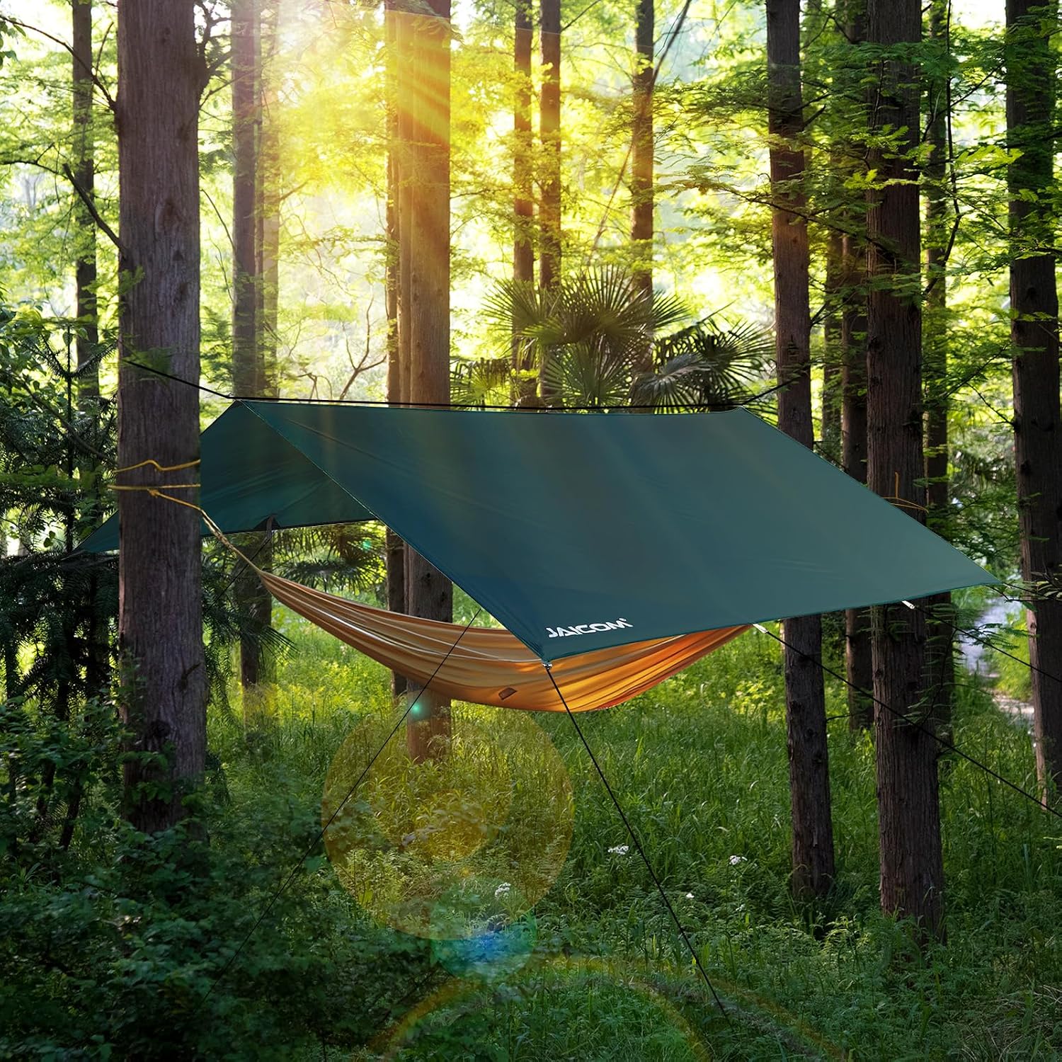 Detalle de JAICOM Tarp Campeggio 3M x 3M: telo impermeabile, ultra leggero e versatile per amache, campeggio e picnic