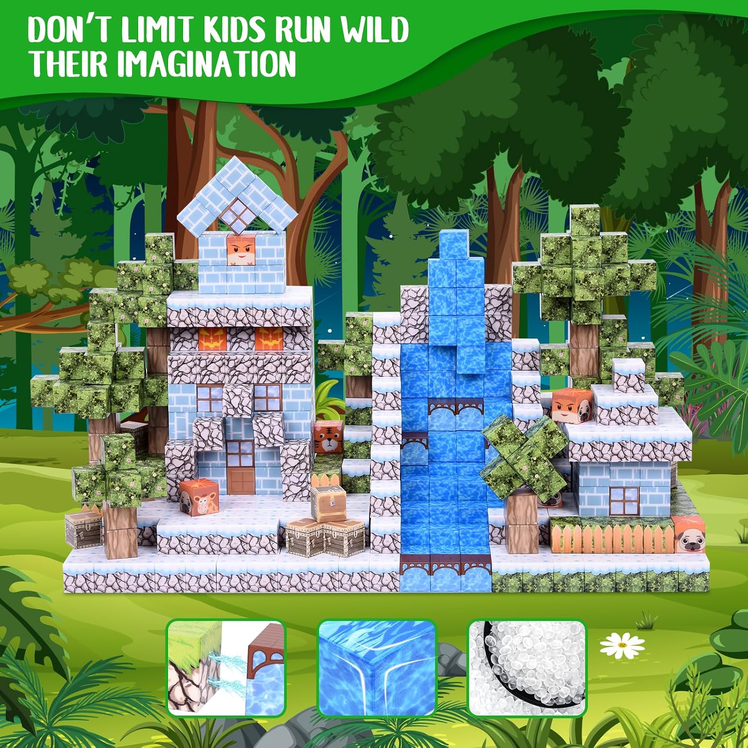 Detalle de Magnetic building blocks set 100 pcs
