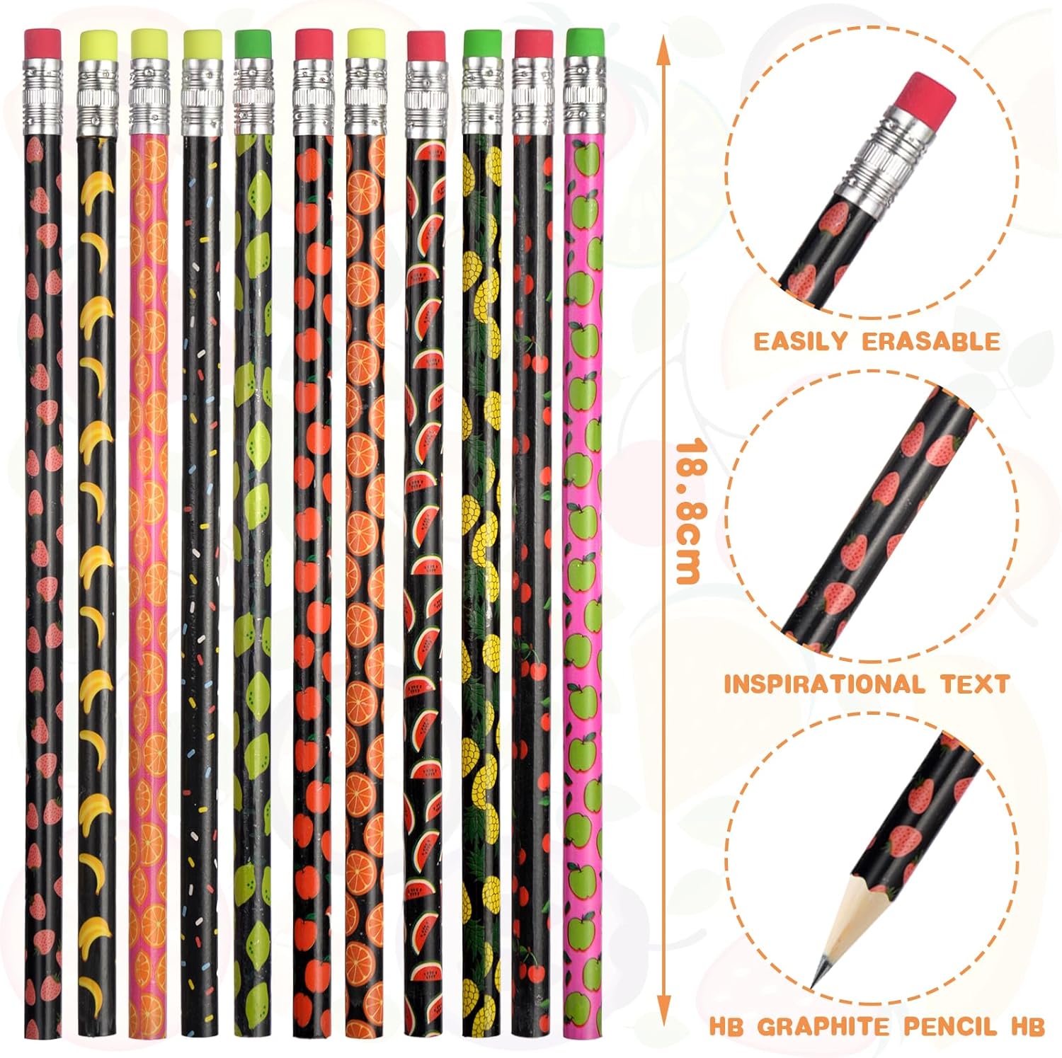 Thumbnail 1 de Vicloon Scented Pencils – 32-Pack Cylindrical Wood HB Pencils with Fruit Scents