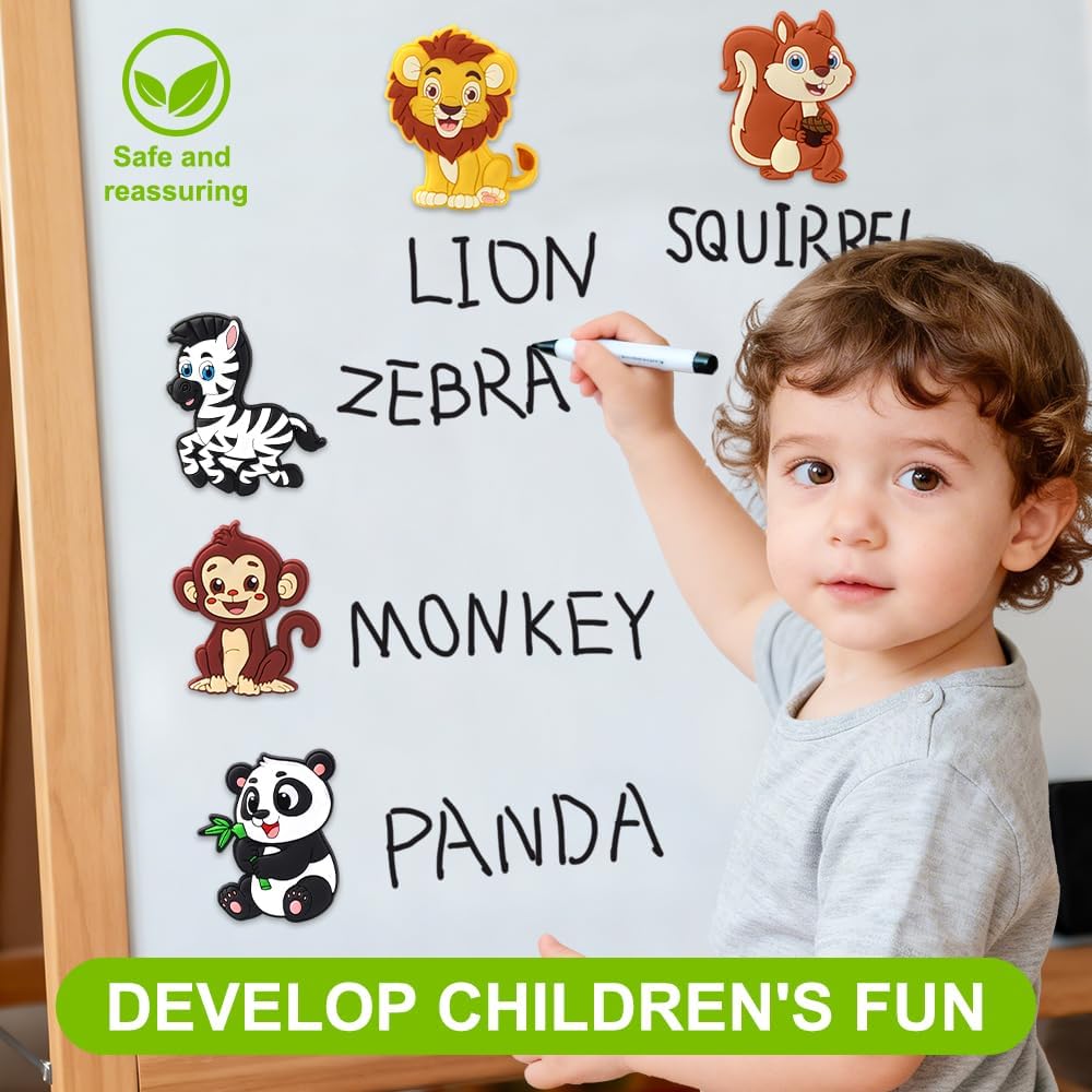 Detalle 2 de XIMISHOP 12PCS Forest Animal Fridge Magnets for Kids