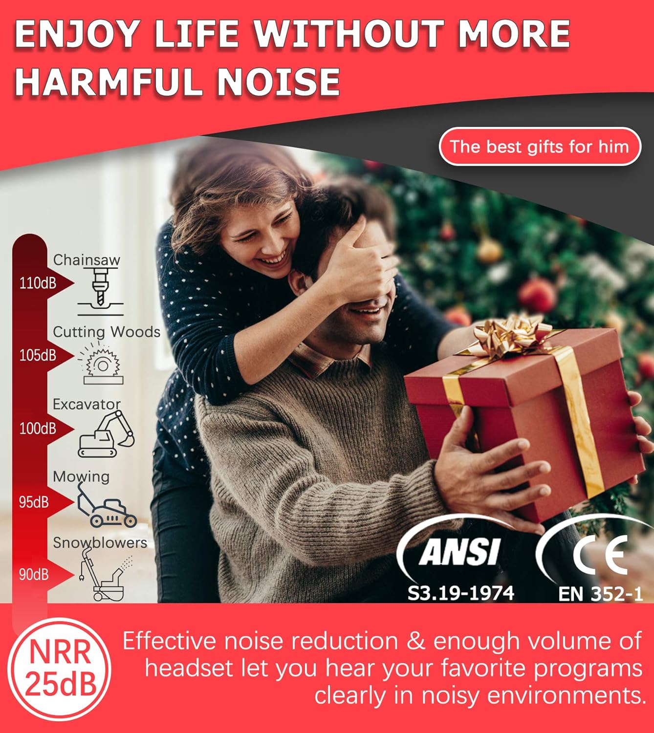 Thumbnail 3 de PROHEAR 037 Bluetooth 6.0 Hearing Protection Headphones (30 dB SNR) with 1500mAh Rechargeable Battery, Black