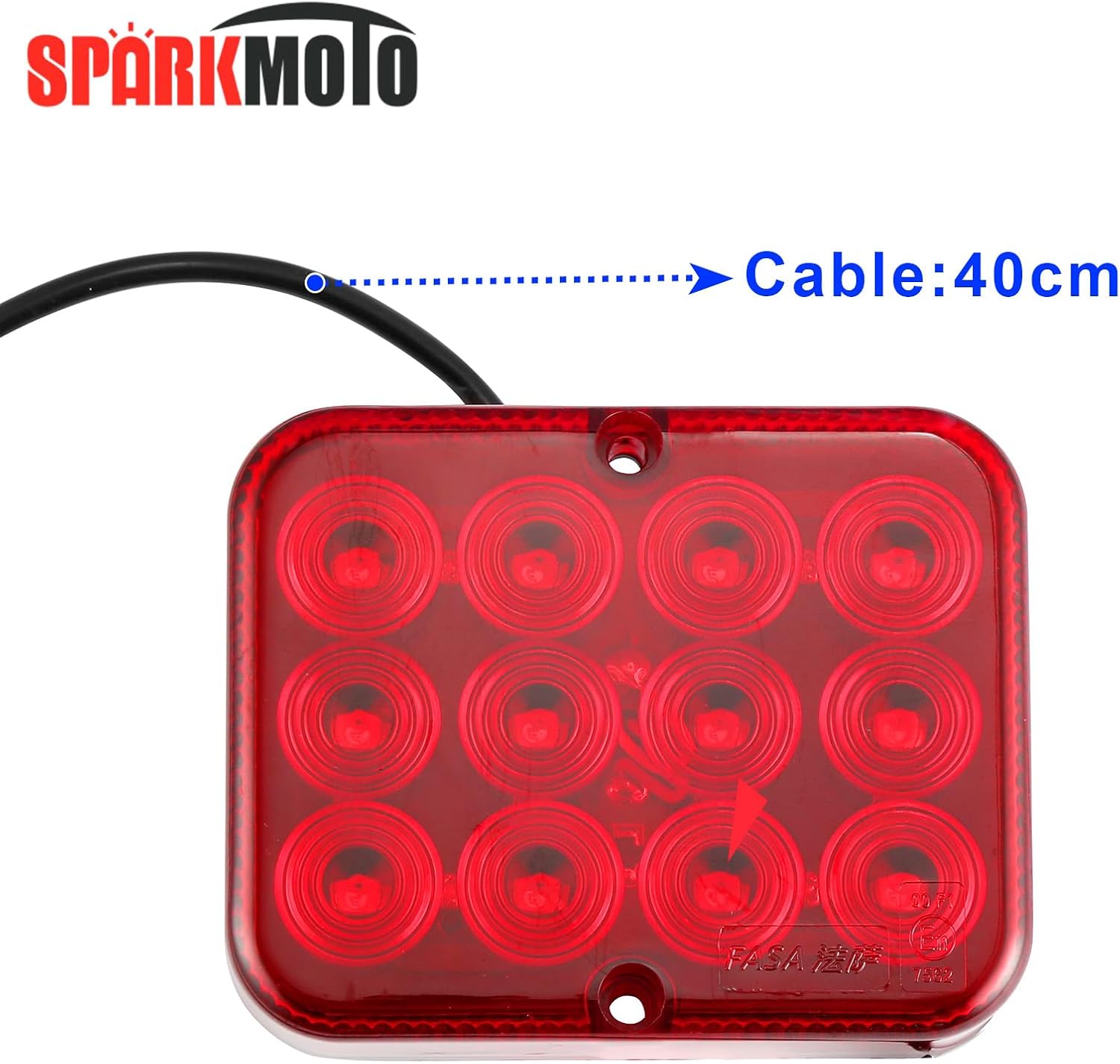 Detalle 2 de SPARKMOTO 2 x Trailer LED Fog Lights – 12V Universal Rear Fog Light with IP67 Waterproofing