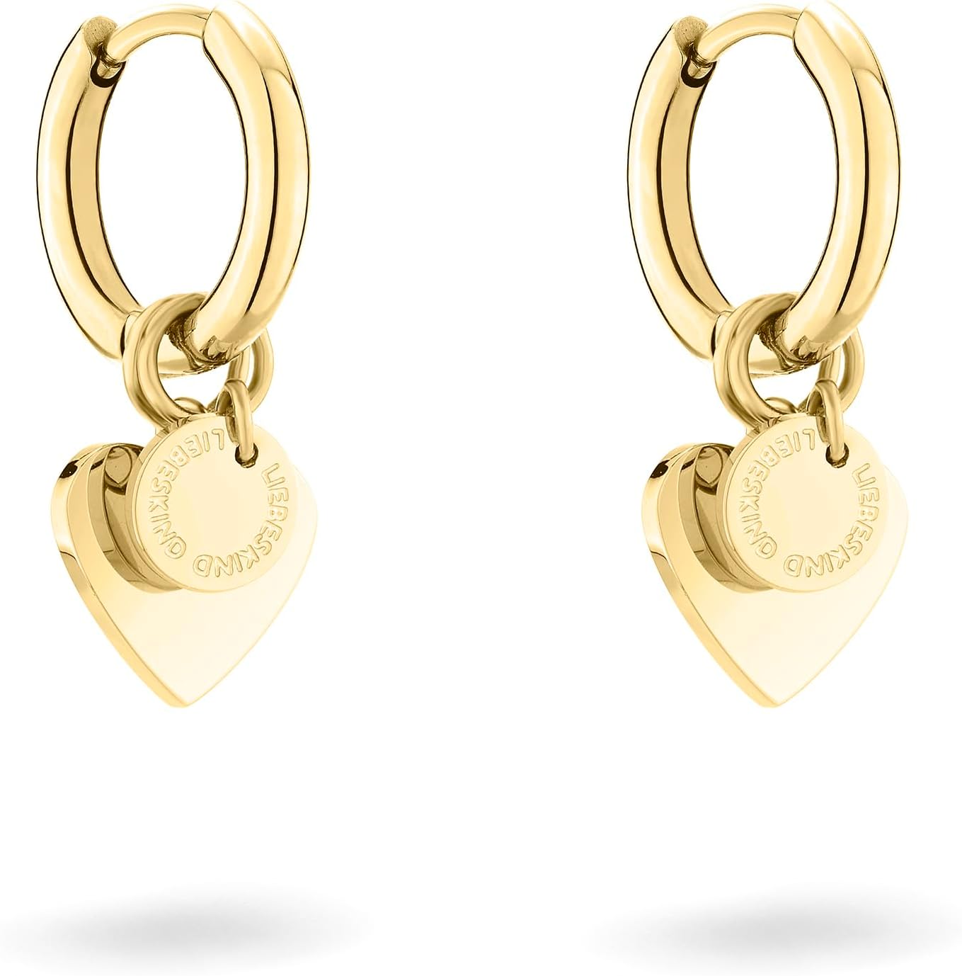 Detalle de LIEBESKIND BERLIN Herz-Schmuck für Damen – Edelstahlkette, Armband und Ohrringe mit Herzanhänger