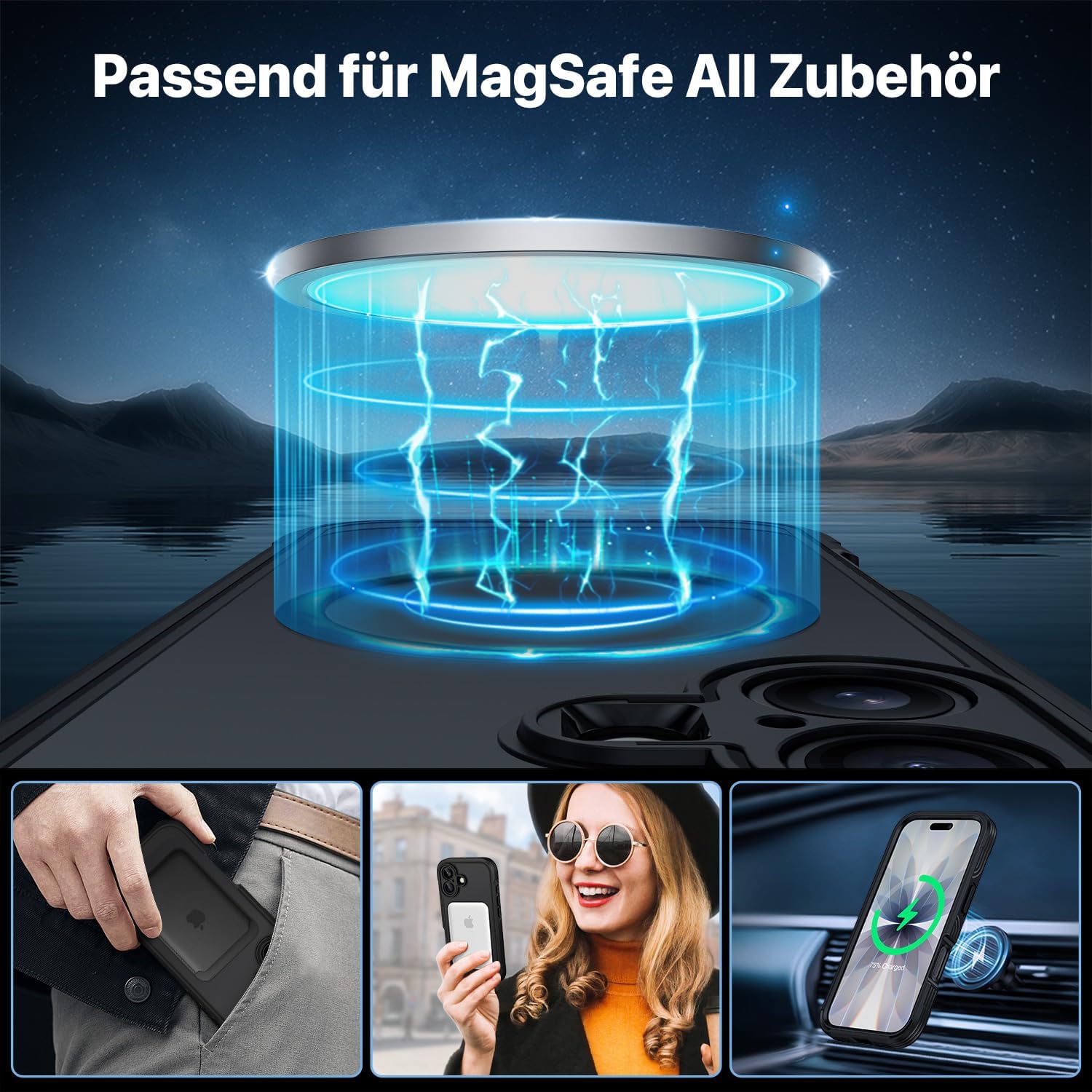 Detalle 1 de CENHUFO Hülle für iPhone 17 MagSafe 360° Schutz