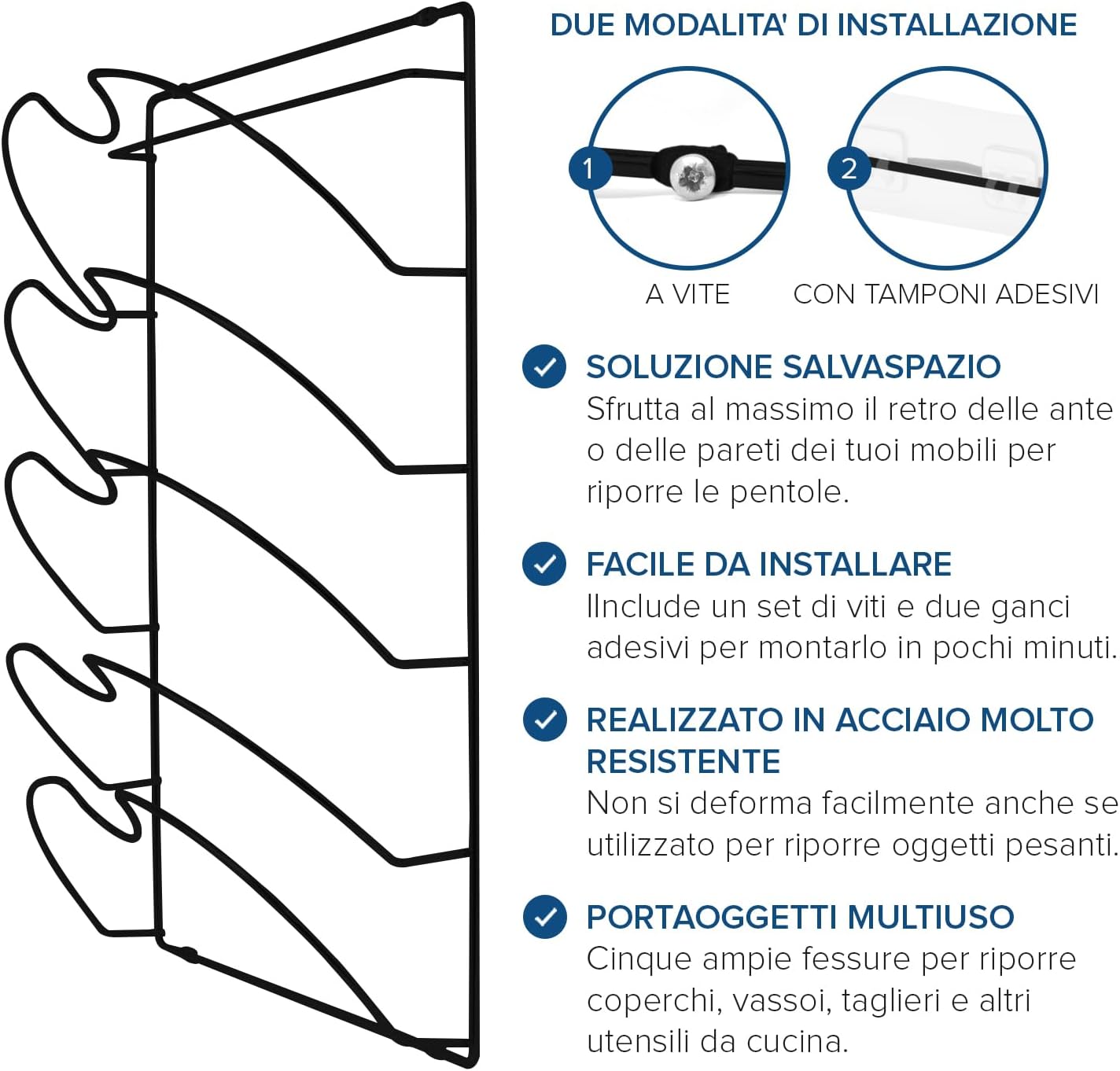 Detalle 2 de joeji's Kitchen Porta Coperchi 5 slot
