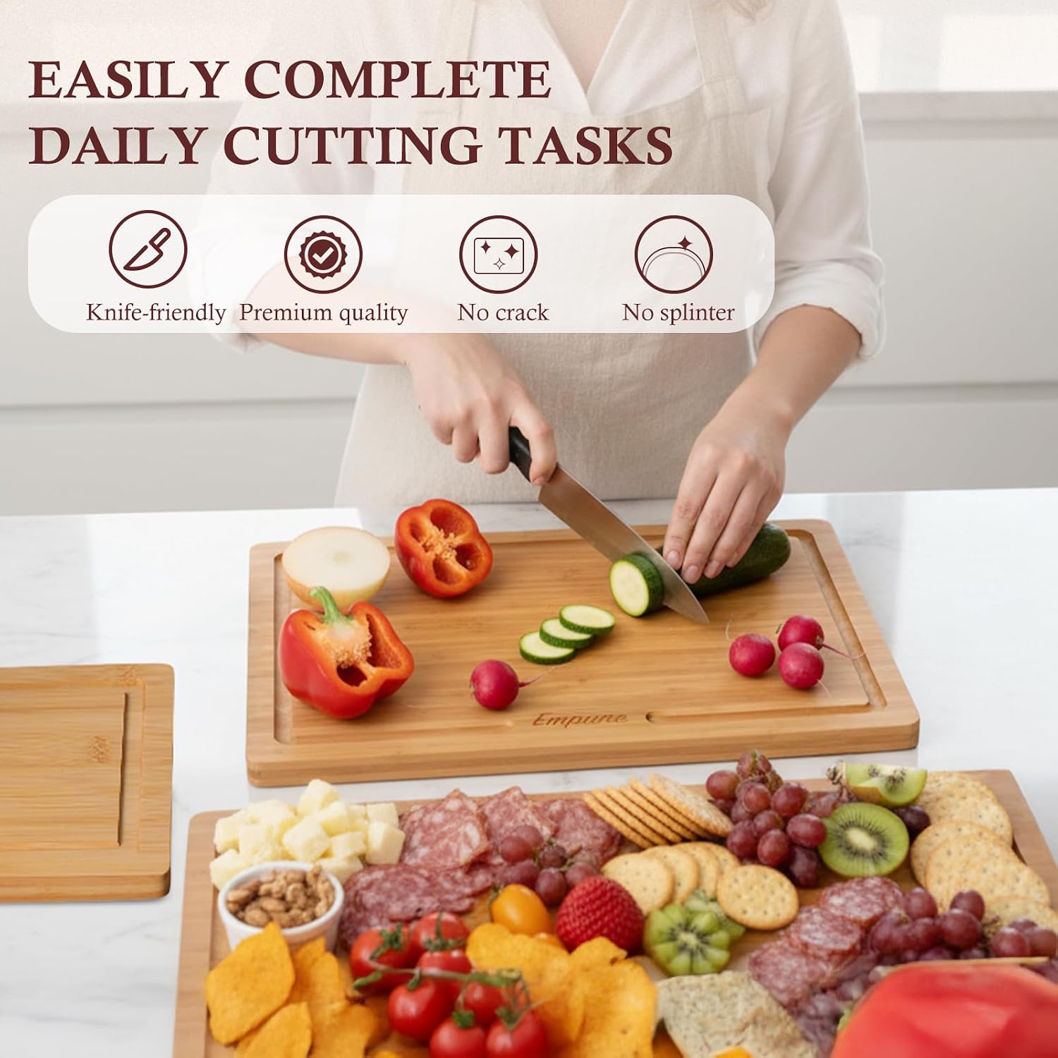 Thumbnail 6 de Empune Bamboo Cutting Board Set for Kitchen ๐ฝ