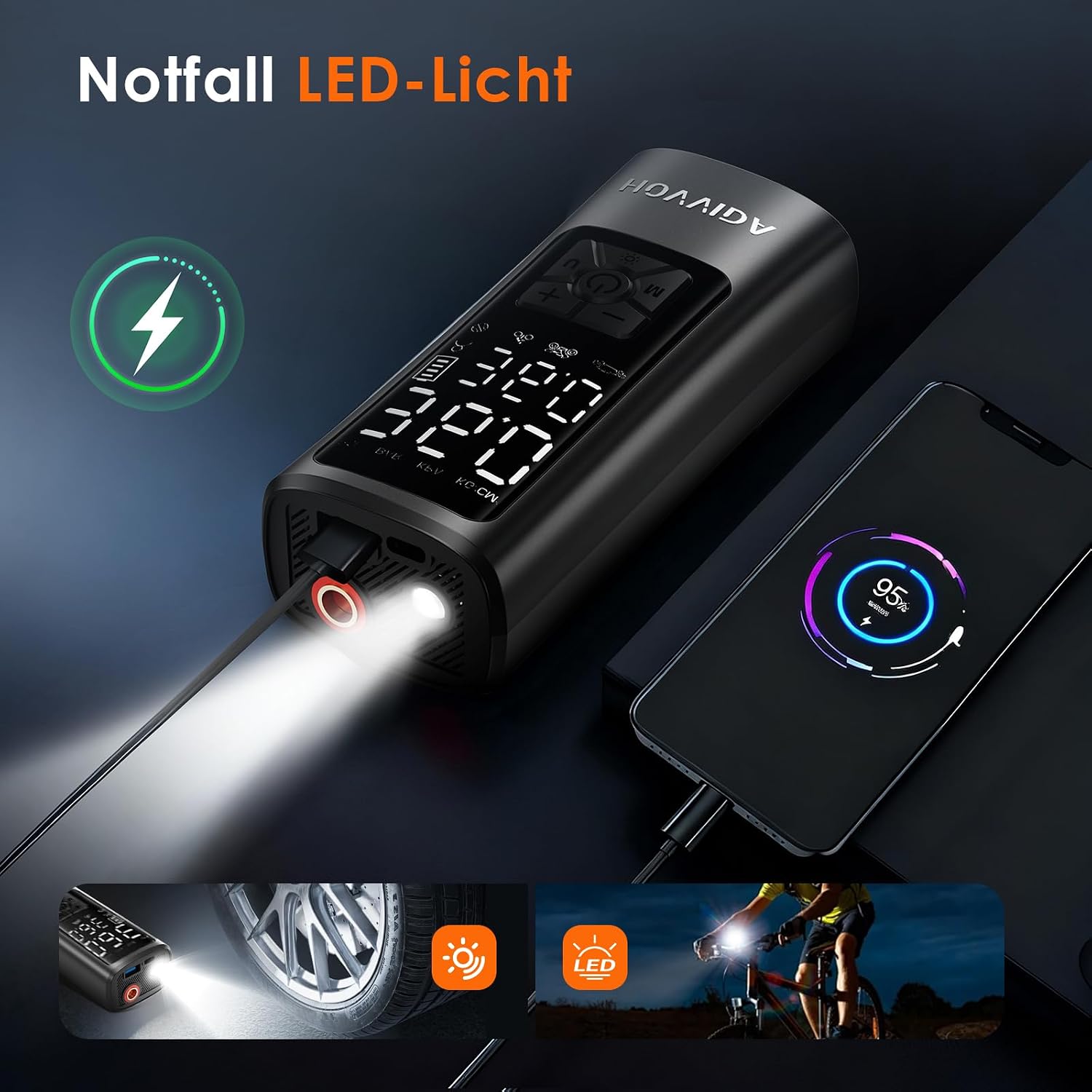 Thumbnail 4 de HOVVIDA Elektrische Luftpumpe 10,3 bar