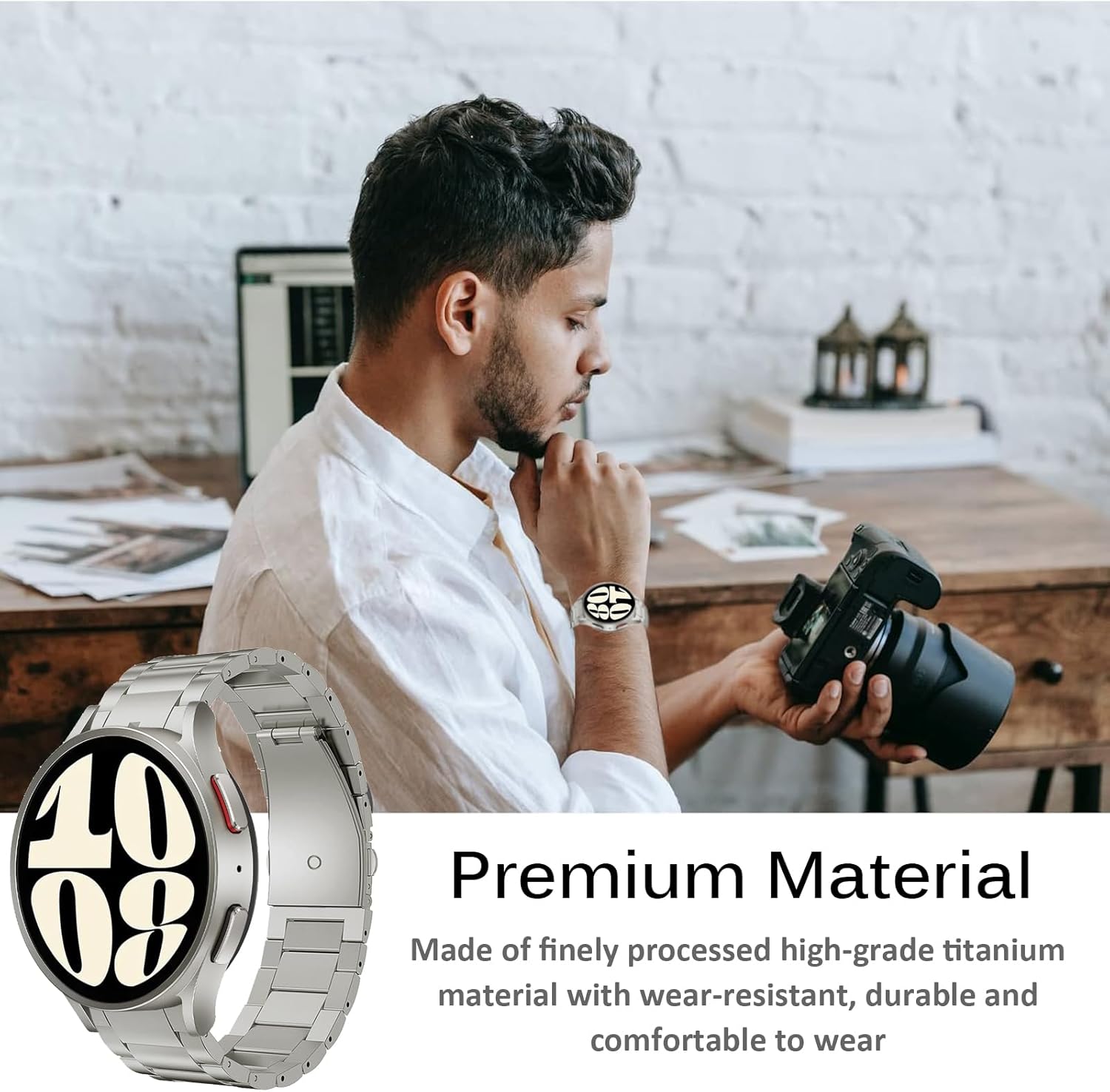 Thumbnail 2 de Miimall Armband für Galaxy Watch 7, Titanstahl 45 mm
