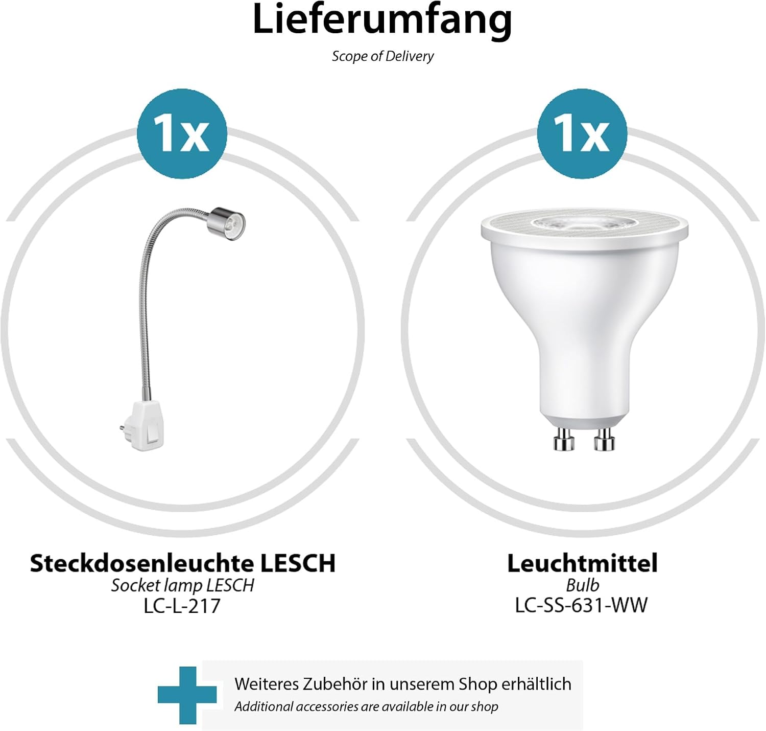 Thumbnail 5 de ledscom.de LESCH Lampada da lettura GU10 468 lm