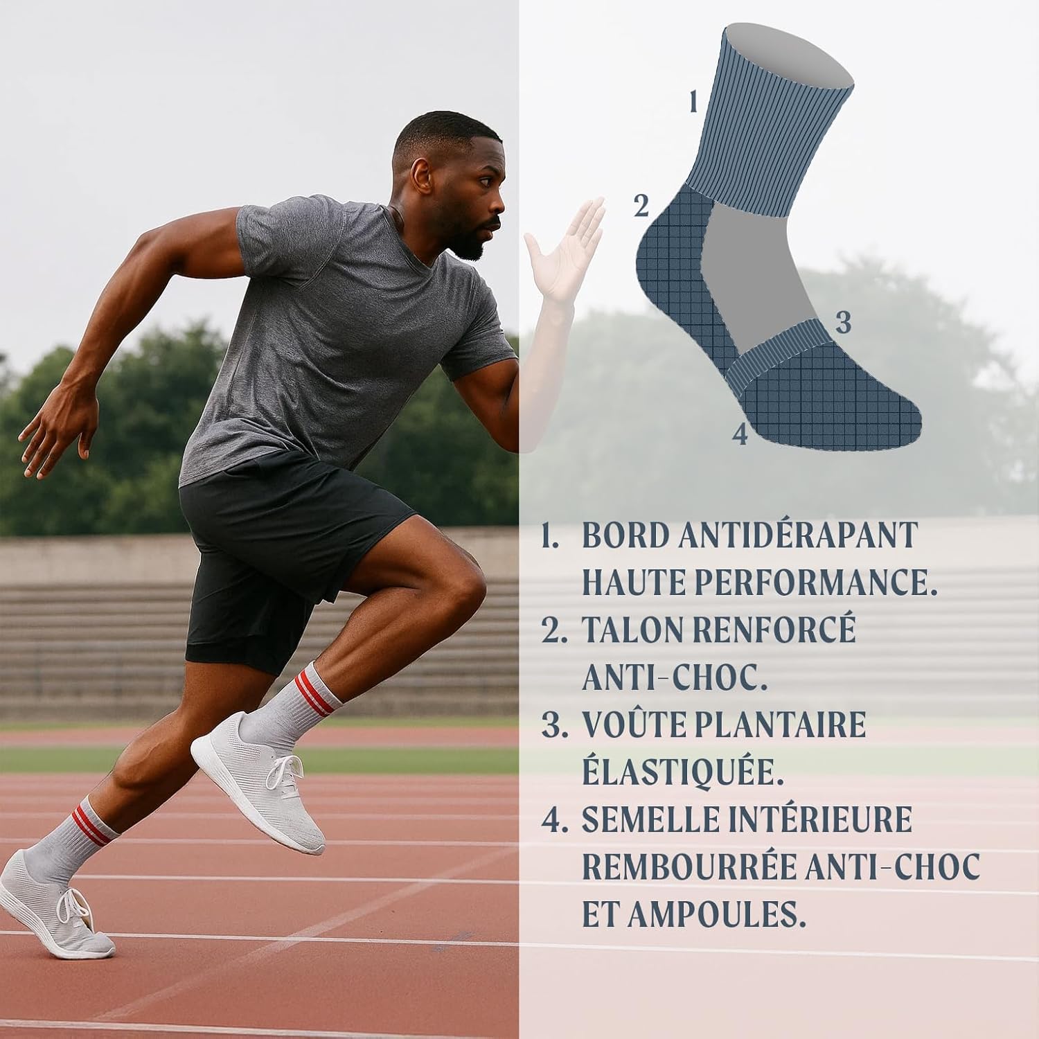 Thumbnail 1 de CALZITALY Pack de 2–4 paires: Chaussettes sport unisexes en coton, MADE IN ITALY