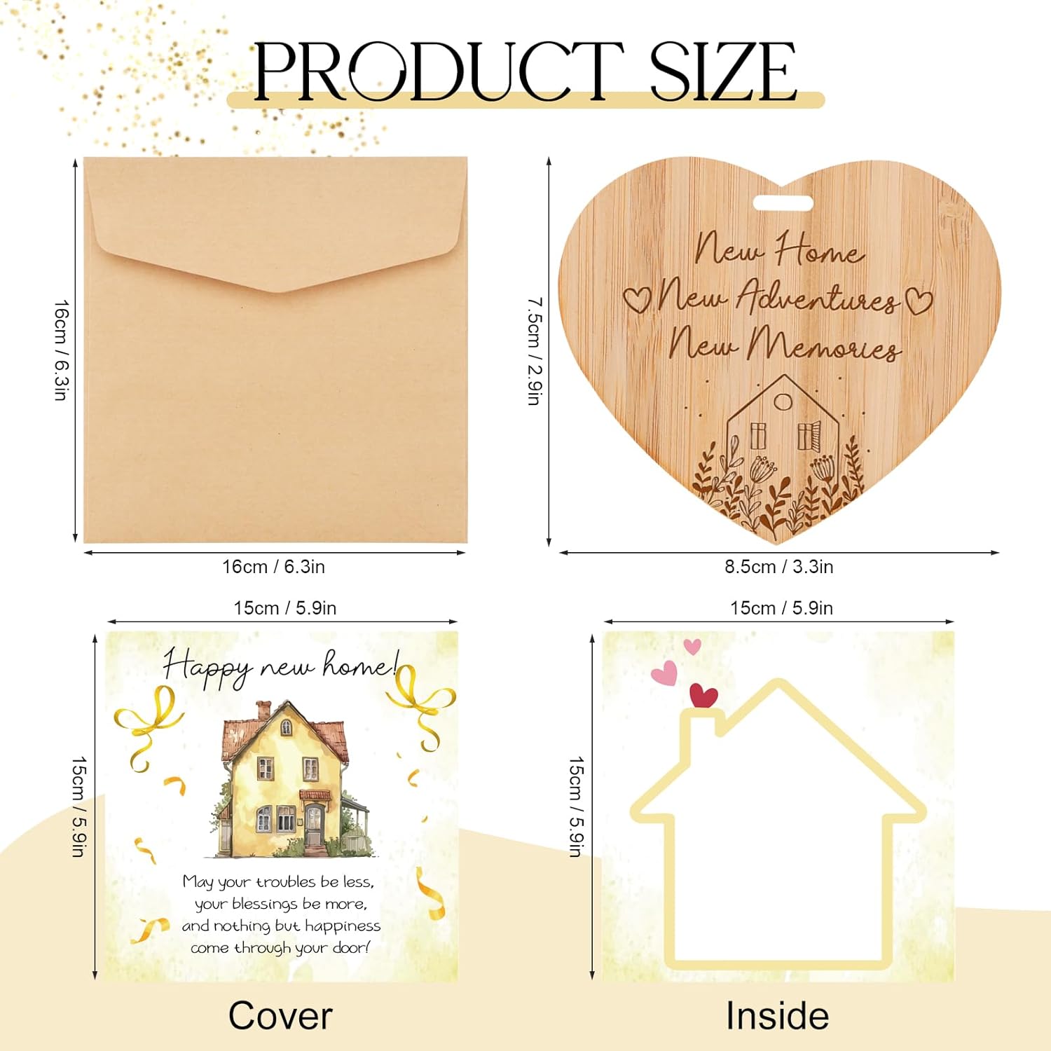 Detalle de Welsky new home card set with wooden heart