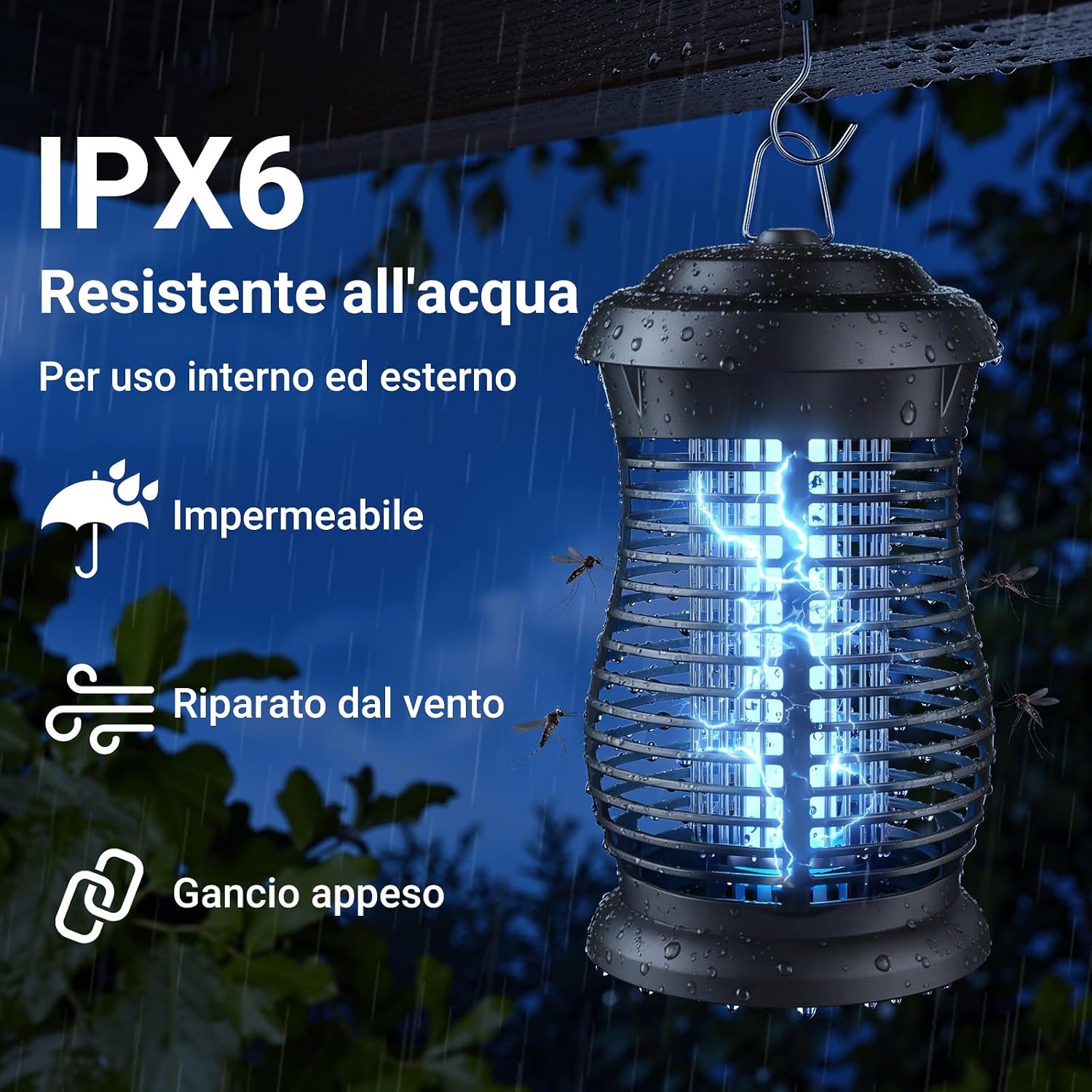 Detalle de Lampada Antizanzare Elettrica 4200V 20W UV | Protezione efficace per interno ed esterno