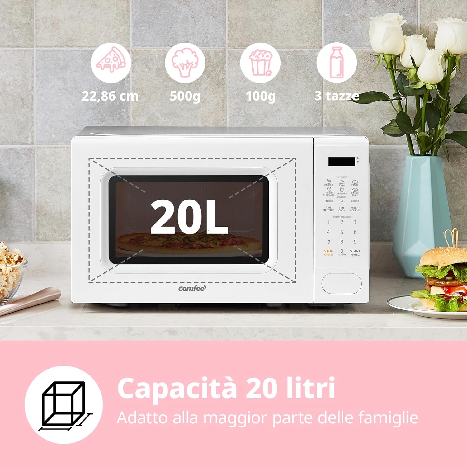 Detalle 2 de COMFEE CM-E202CC(WH) Forno Microonde 700W 20L