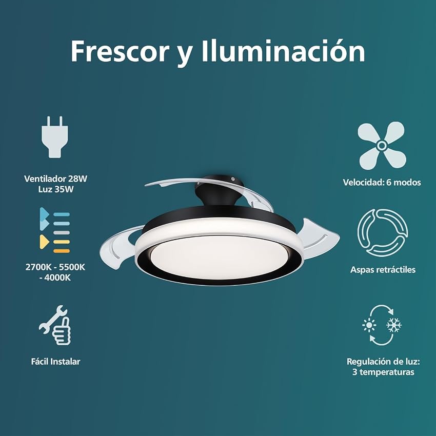 Thumbnail 5 de Philips Ventilador de Techo Bliss LED 28W 🌬️, 2024
