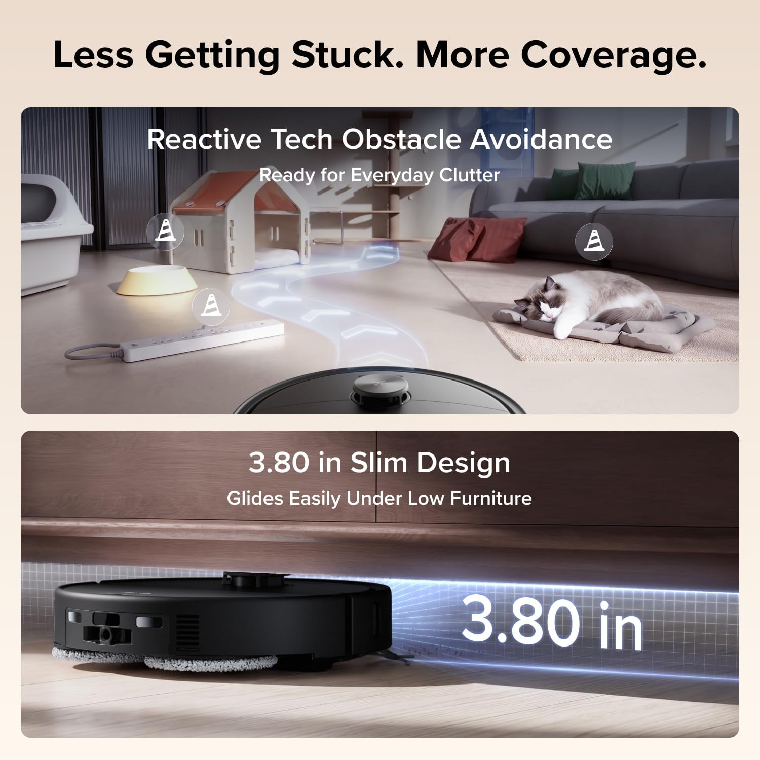 Detalle 2 de roborock Qrevo 2 Pro Set Robot Vacuum and Mop, 25,000 Pa Suction, FlexiArm