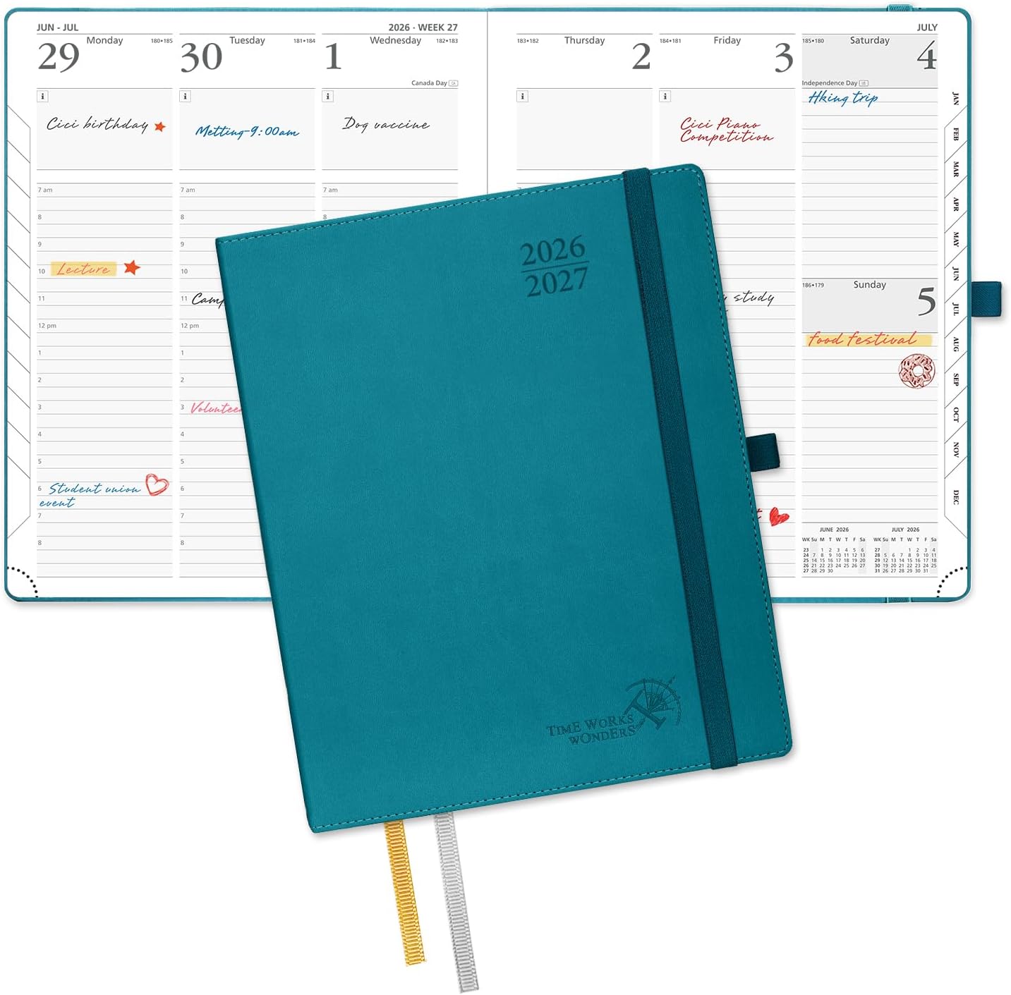 Detalle de POPRUN 2026–2027 Large Academic Planner, 8.5 x 10.5 in, 100 GSM Paper