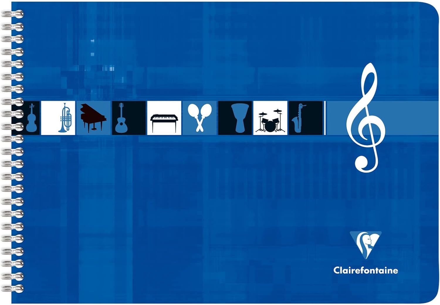 Thumbnail 2 de Clairefontaine 8104C Lot de 10 Cahiers de Musique à Spirale Bleus Klein – A4, 50 pages, 8 portées