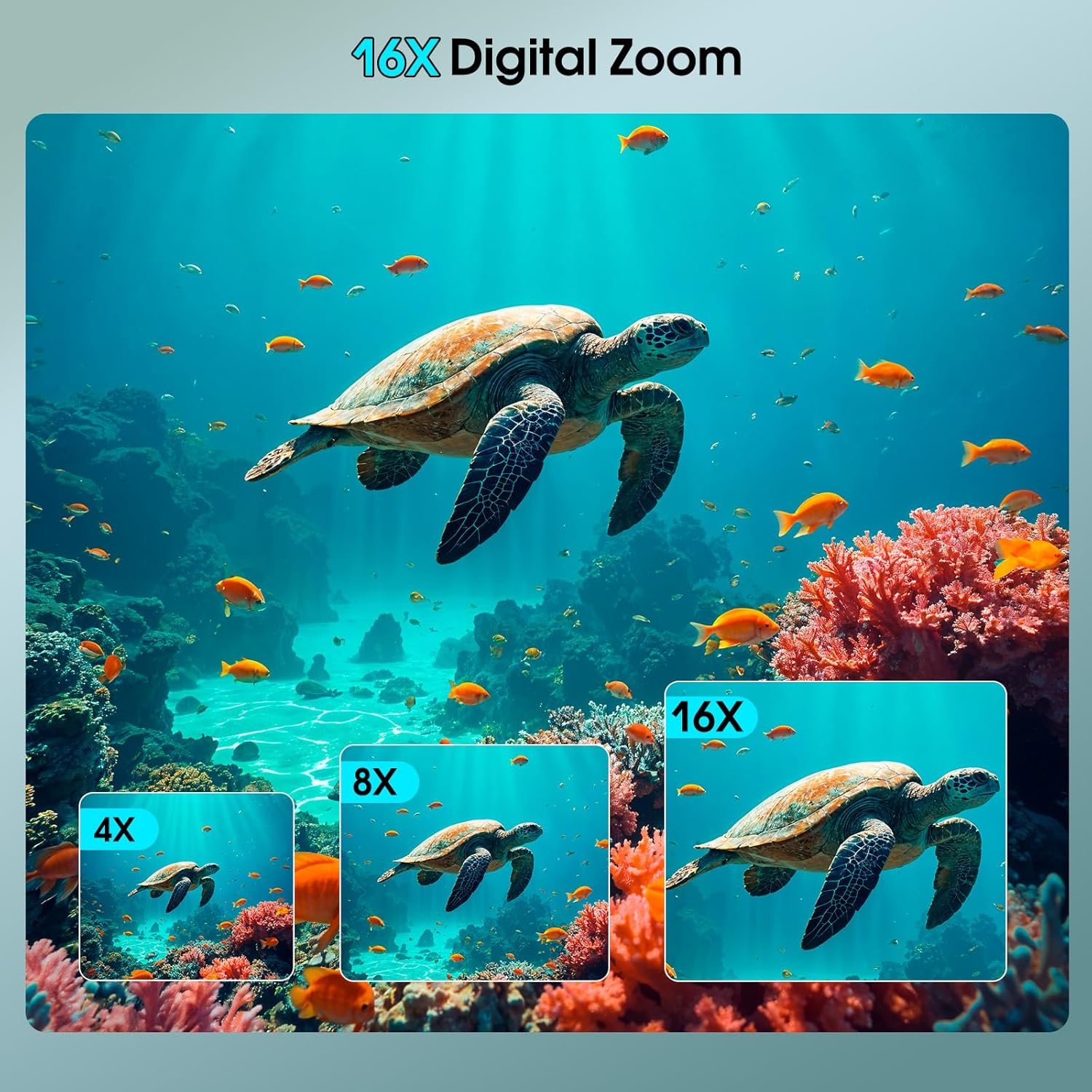 Detalle de Unterwasserkamera Yixinxin Digitalkamera: 4K, 64MP, IP68, 16FT Tauchtiefe – inkl. 32GB Karte
