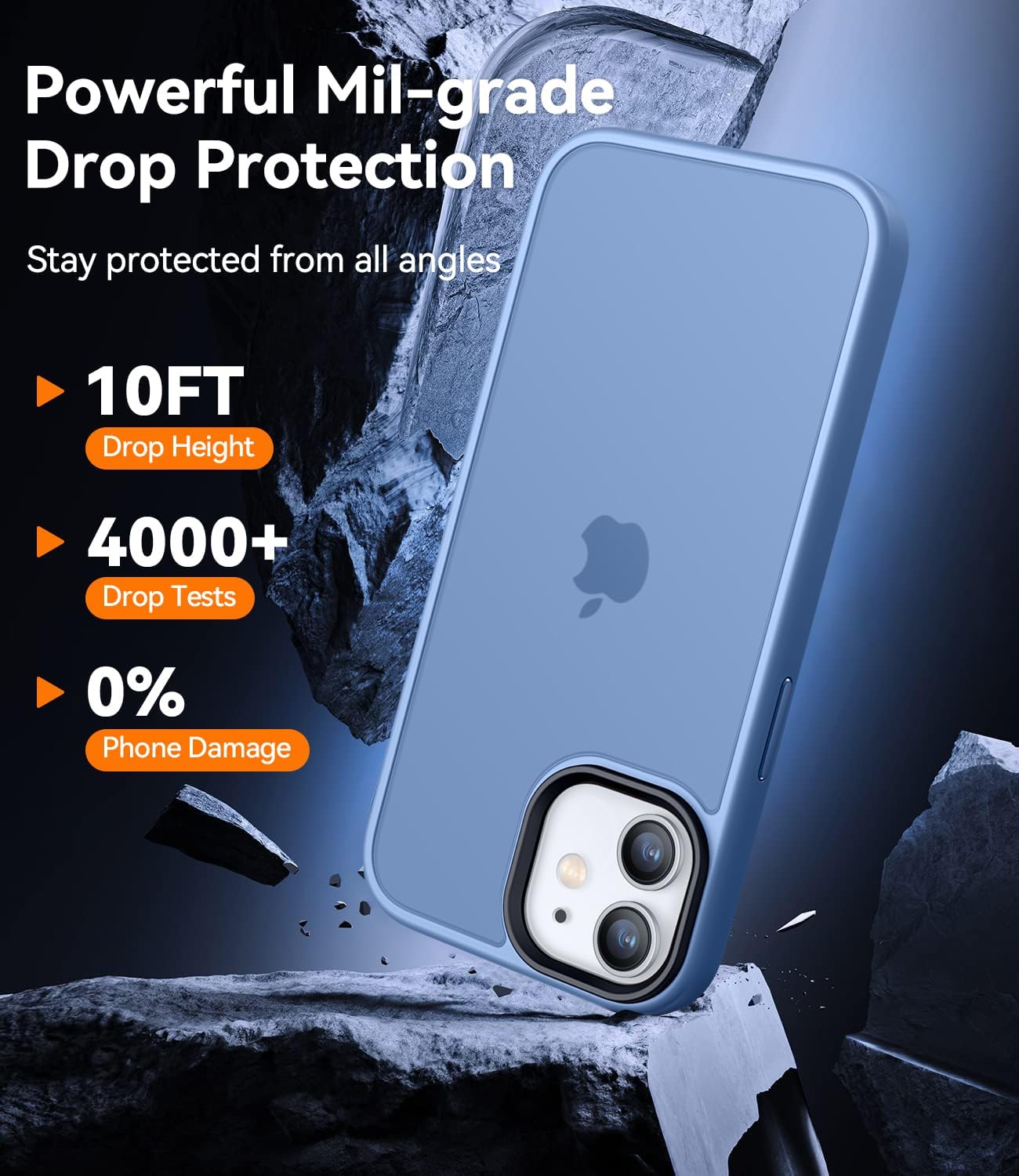 Detalle de CANSHN Cover Opaca per iPhone 11, Bordo Quadrato, Custodia Traslucida Opaca Antigraffio