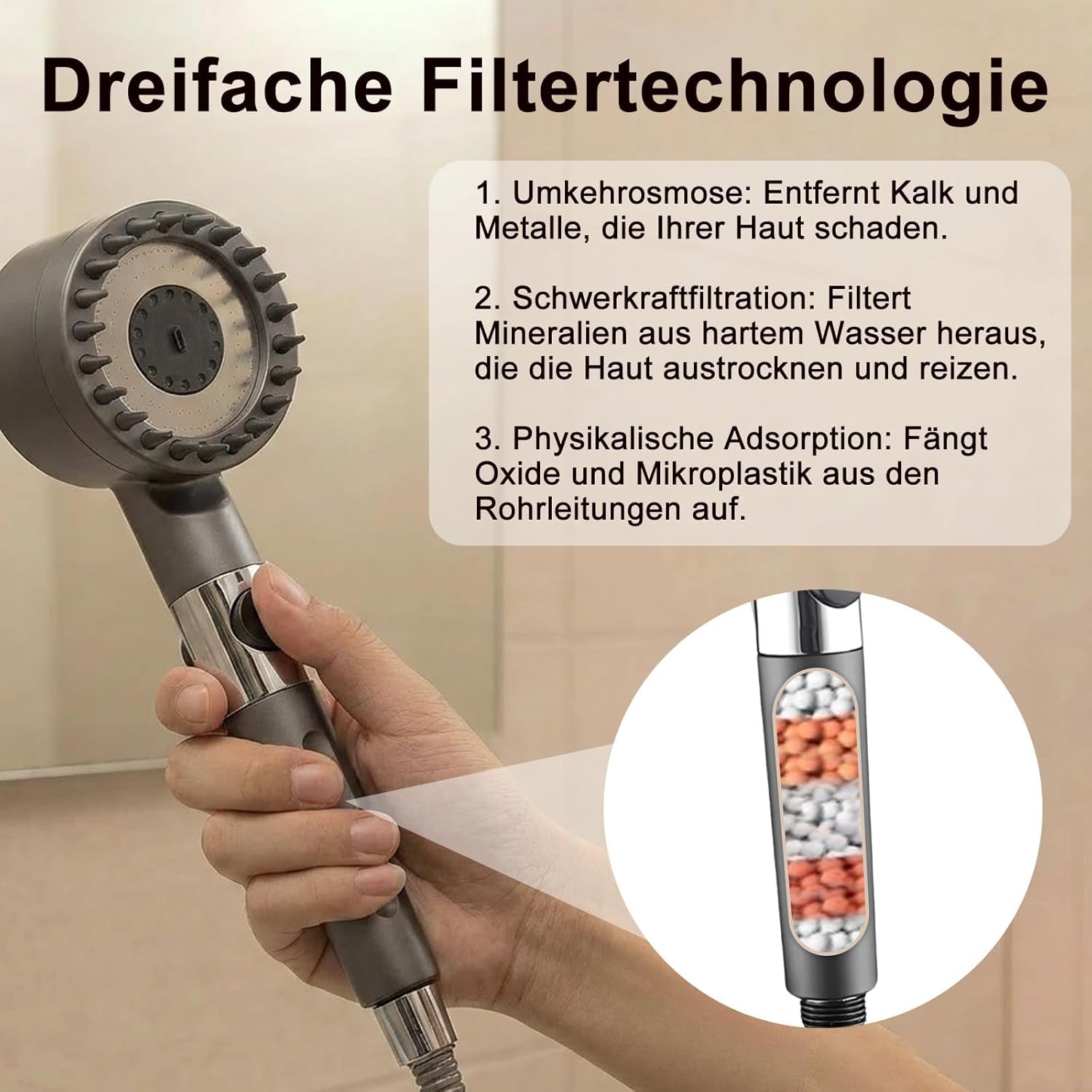 Thumbnail 3 de Reiteag Oasis cabezal de ducha con filtro 3 modos