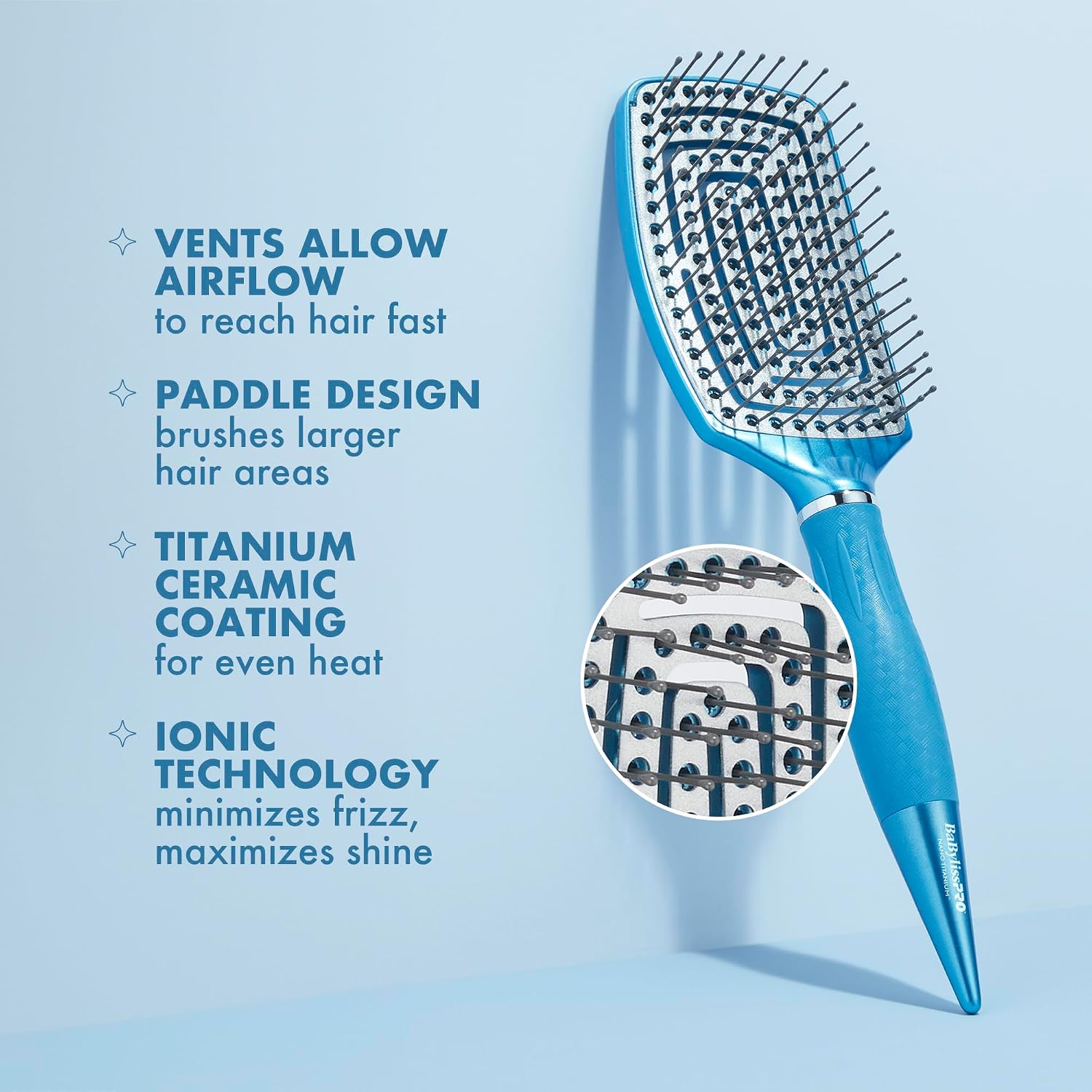 Detalle de BaBylissPRO Blow-Dry Paddle Brush, Nano Titanium