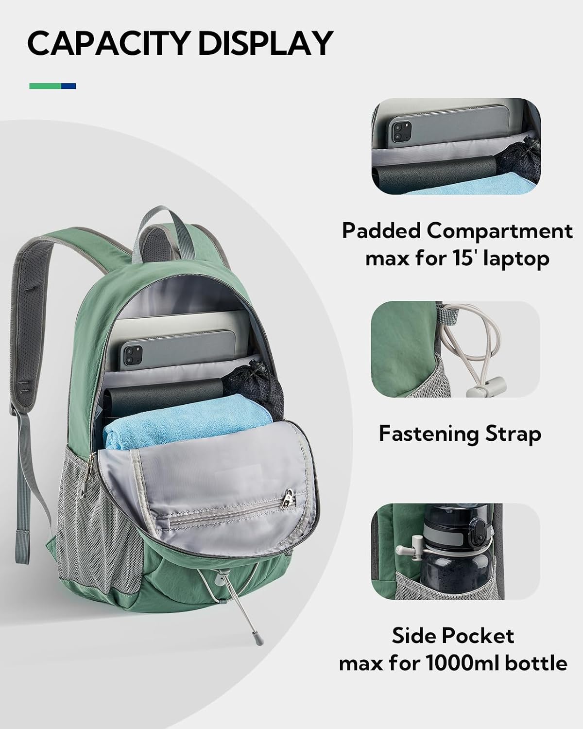 Detalle de Waterfly Lightweight 20L Hiking Backpack