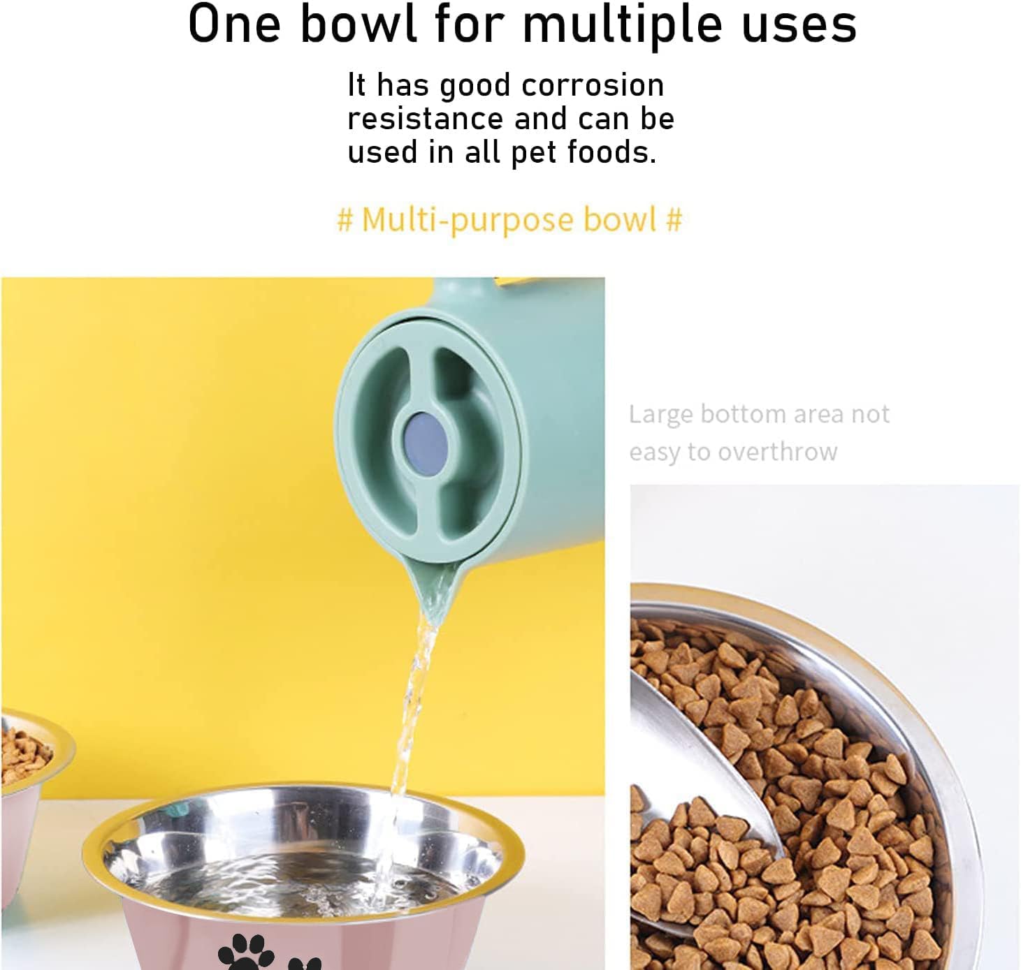 Thumbnail 4 de YUDANSI 860ml Pink Dog Bowls 2 Pack