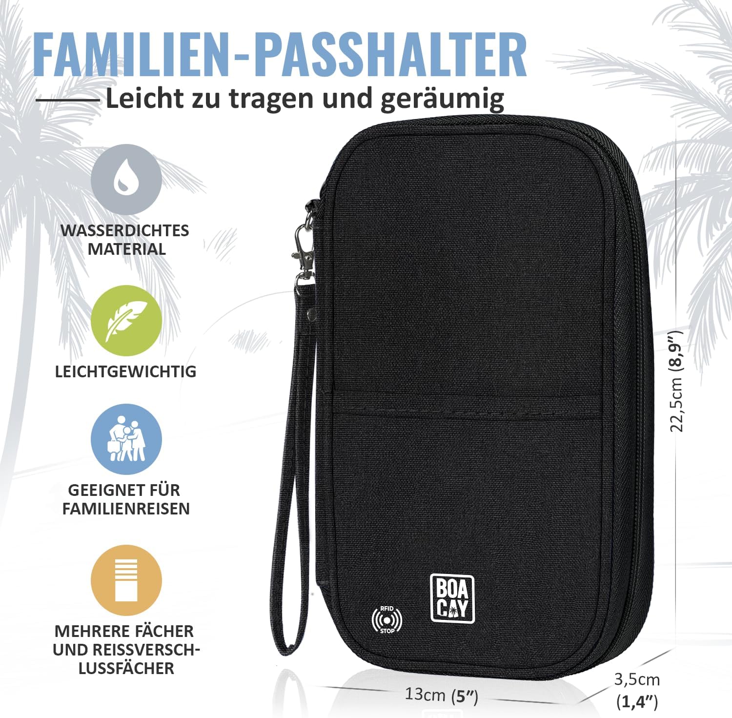 Detalle 2 de BOACAY Reisepass Tasche 13x22,5 cm