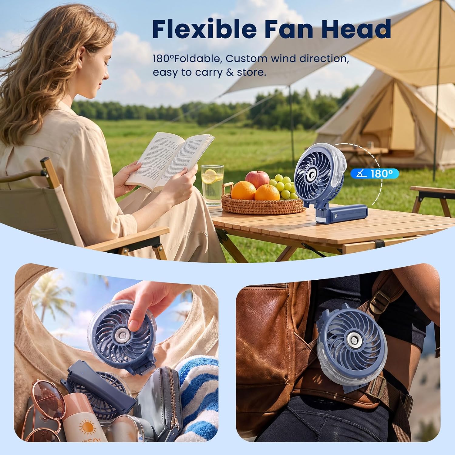 Thumbnail 3 de HandFan Upgraded Portable Handheld Misting Fan with Rechargeable Battery (Royal Blue)