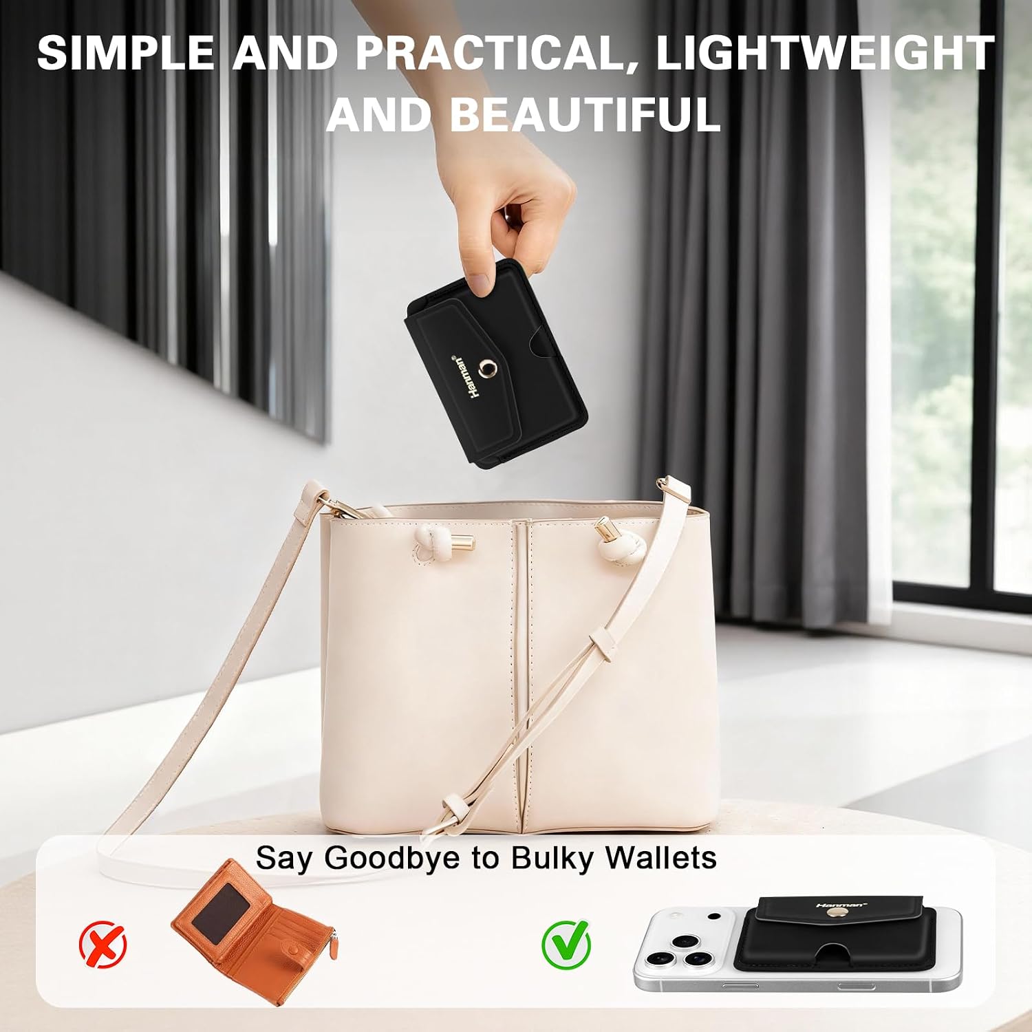 Detalle de Hanman magnetic phone card holder, PU leather