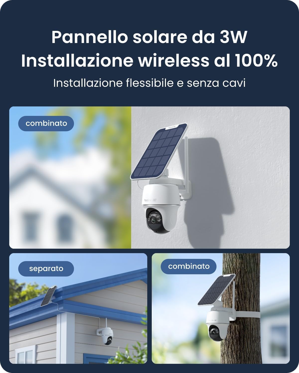 Thumbnail 6 de Reolink 4K 360° PTZ Telecamera Wi-Fi Esterno Kit (Senza Fili) – Visione Notturna a Colori e Registrazione Locale