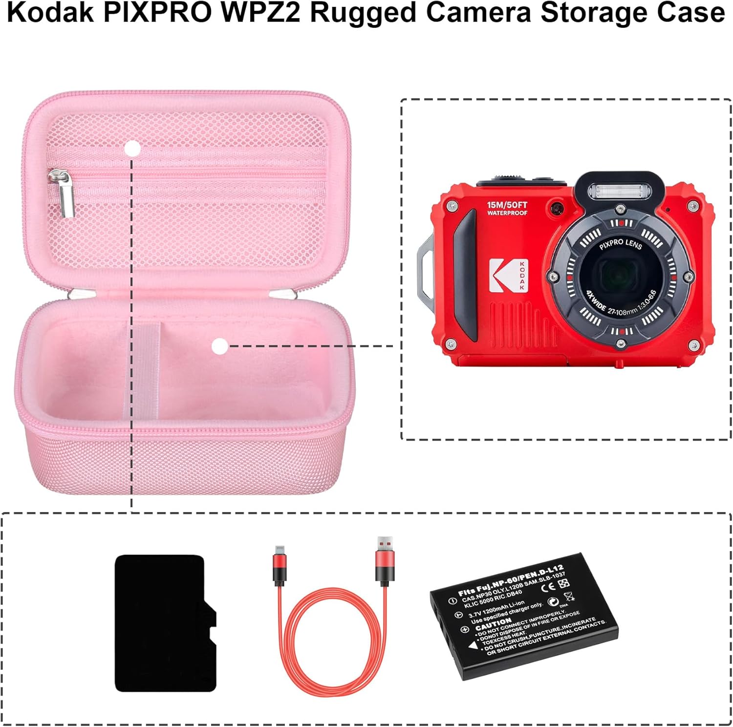 Thumbnail 2 de RAIALL Camera Case for Kodak PIXPRO WPZ2: Rugged, Waterproof Protection in a Compact Pack