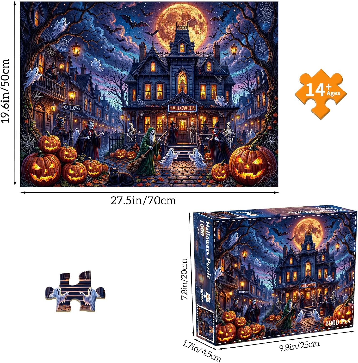 Detalle de TangMosaic Halloween jigsaw puzzle, 1,000 pieces