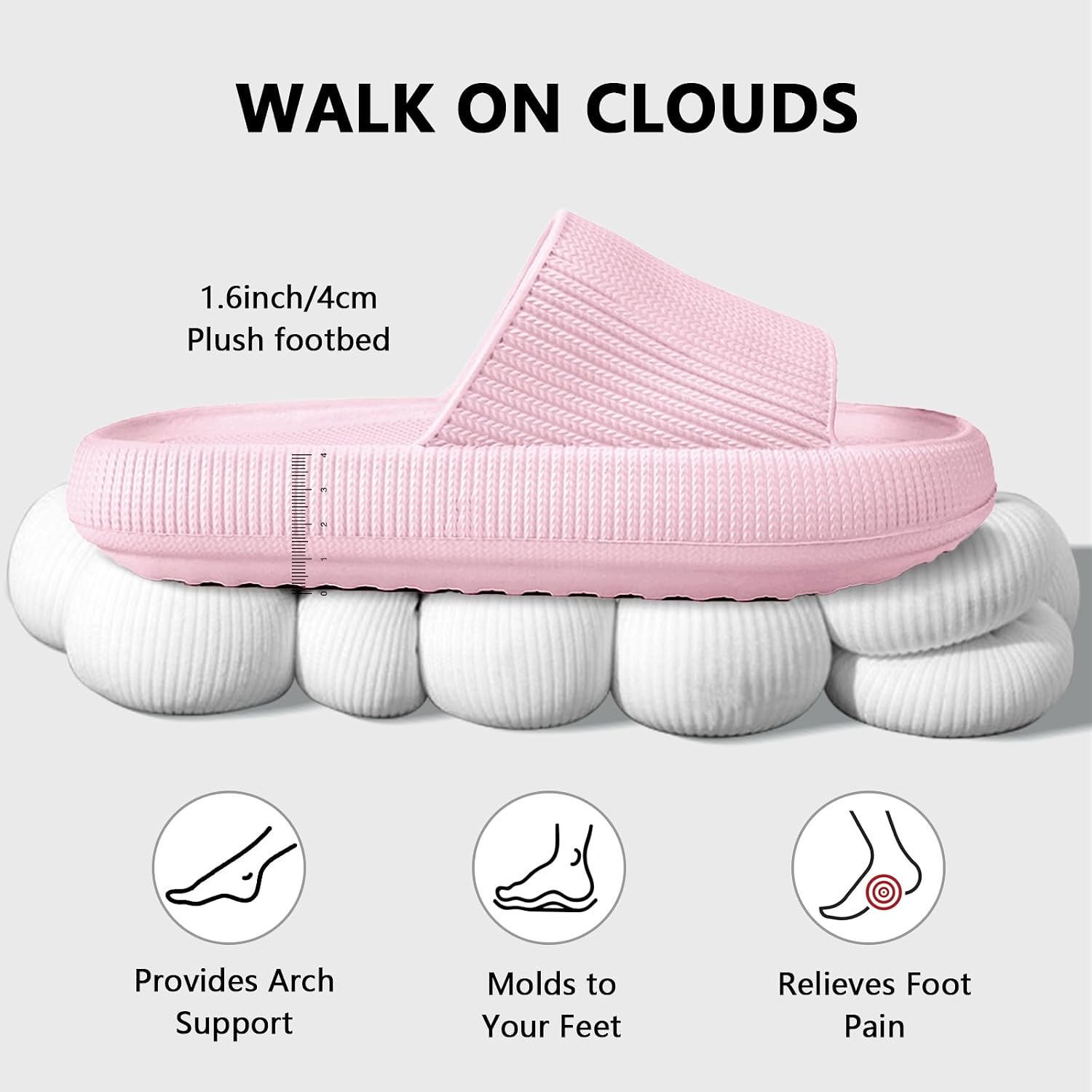 Detalle 2 de HEOAARG Cloud-Slides Badeschuhe mit rutschfester Sohle (Original Badelatschen, für Damen & Herren)
