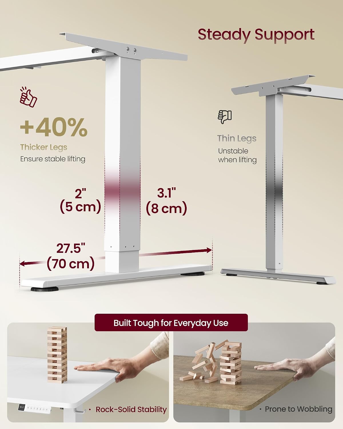 Thumbnail 4 de VASAGLE Electric Standing Desk 140x80 cm