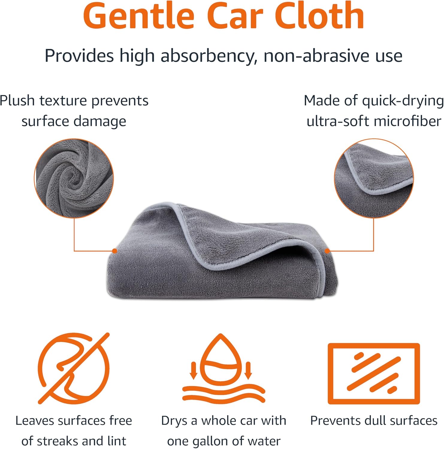 Detalle de Amazon Basics Extra-Large Microfiber Car Drying Towel (91x64 cm)