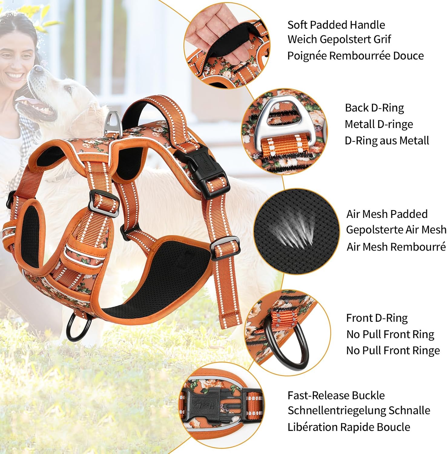 Detalle de HEELE Medium No Pull Dog Harness M