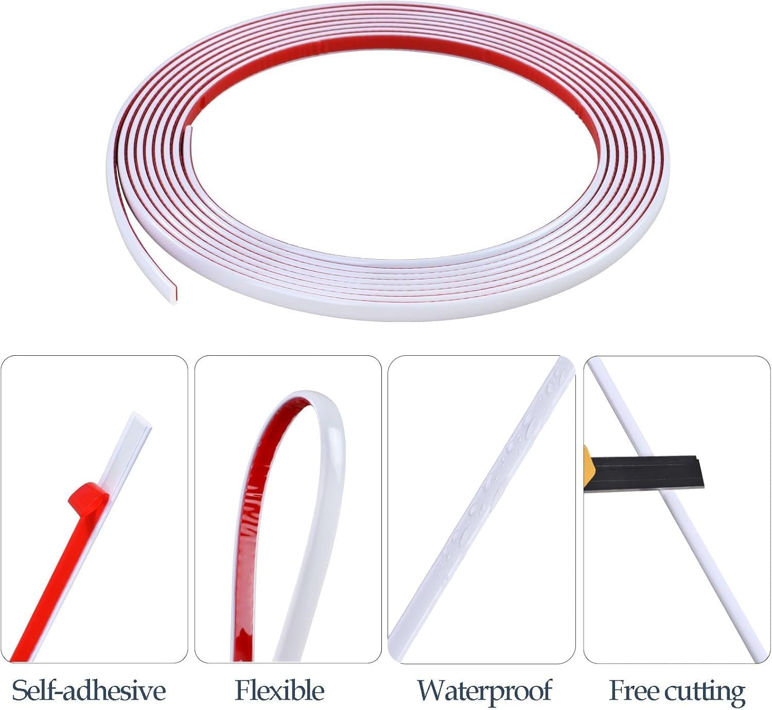 Detalle de White Flexible Moulding Trim 10M 8mm