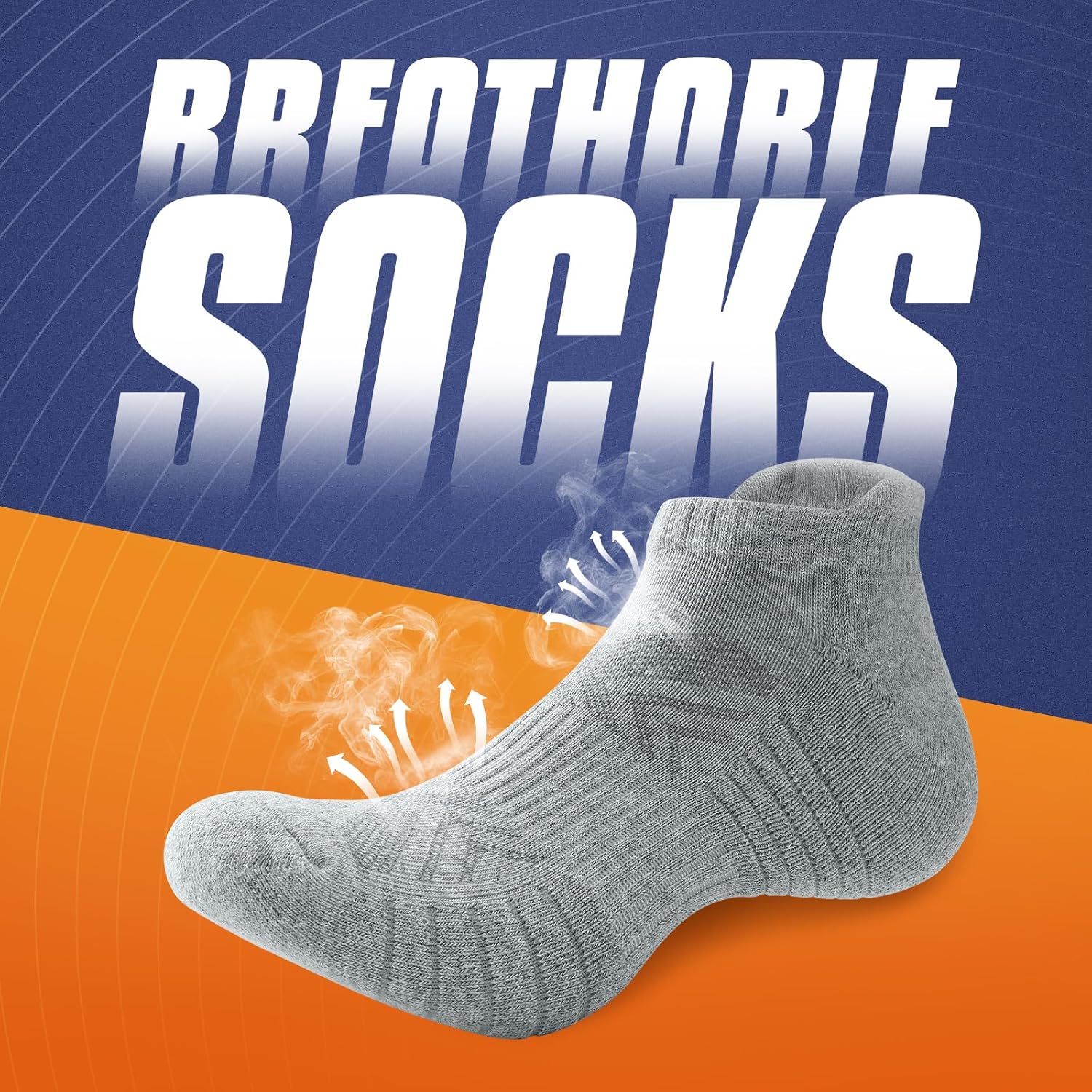 Detalle de Benirap Mens Tranier Socks Cushioned Running Socks (6 Pairs) – Breathable Anti-Blister Cotton Ankle Sports Socks