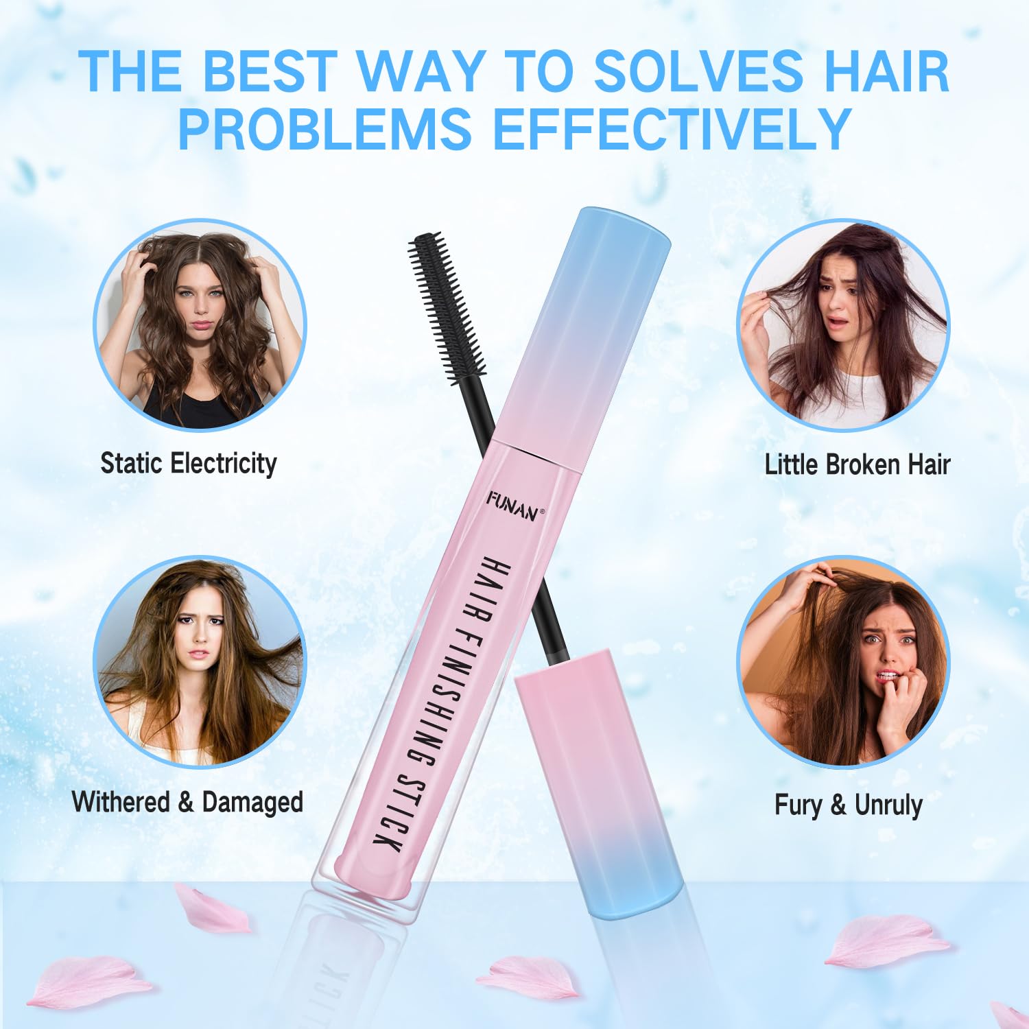 Detalle de FUNAN FFF3 Hair Finishing Stick 3-Pack for Flyaways and Broken Hair