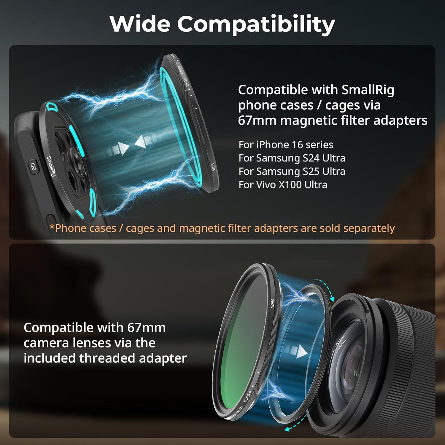 Thumbnail 4 de SMALLRIG 67-mm VND-Filter ND64‑ND400