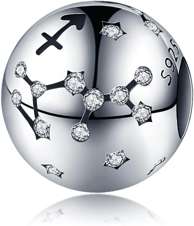 Detalle de KUNVONIC Charm Anhänger Sternzeichen – 925 Sterling Silber, Pandora-kompatibel