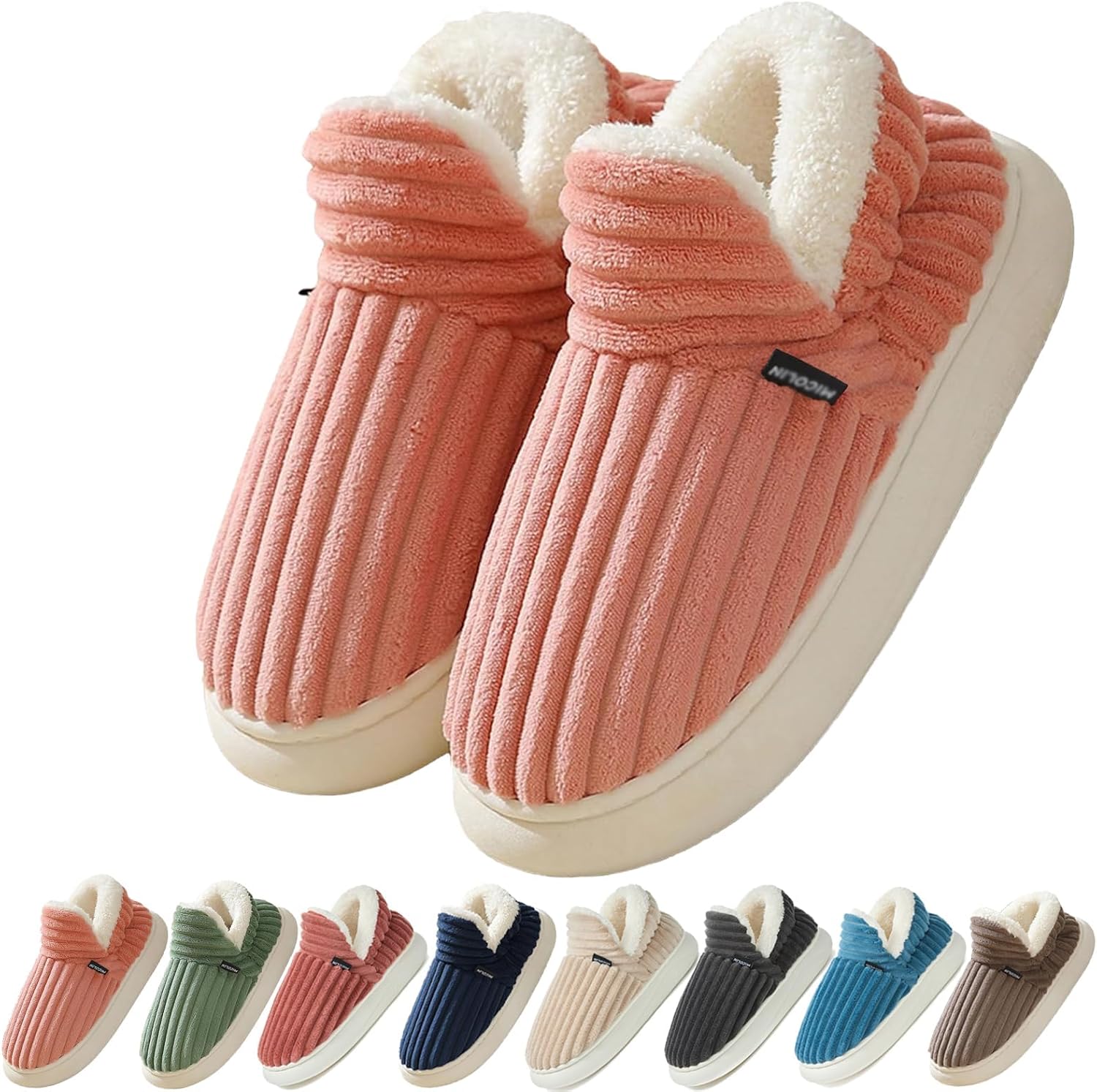 Coswind Pantofole Invernali unisex in peluche con memory foam