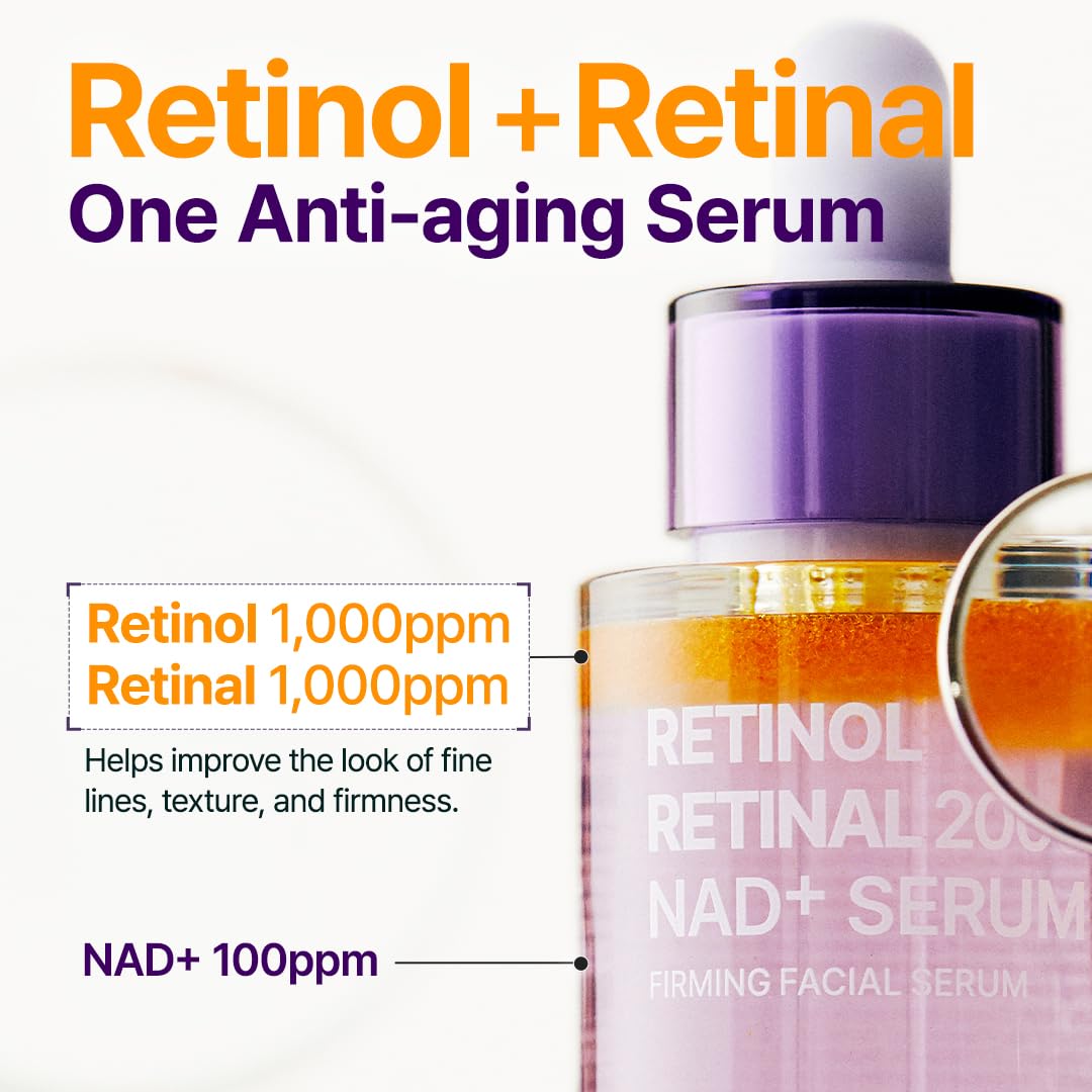 Detalle de PURITO Retinol 0.1% + Retinal 0.1% Anti-Aging Serum – Dual-Retinol-Formel für glattere Haut