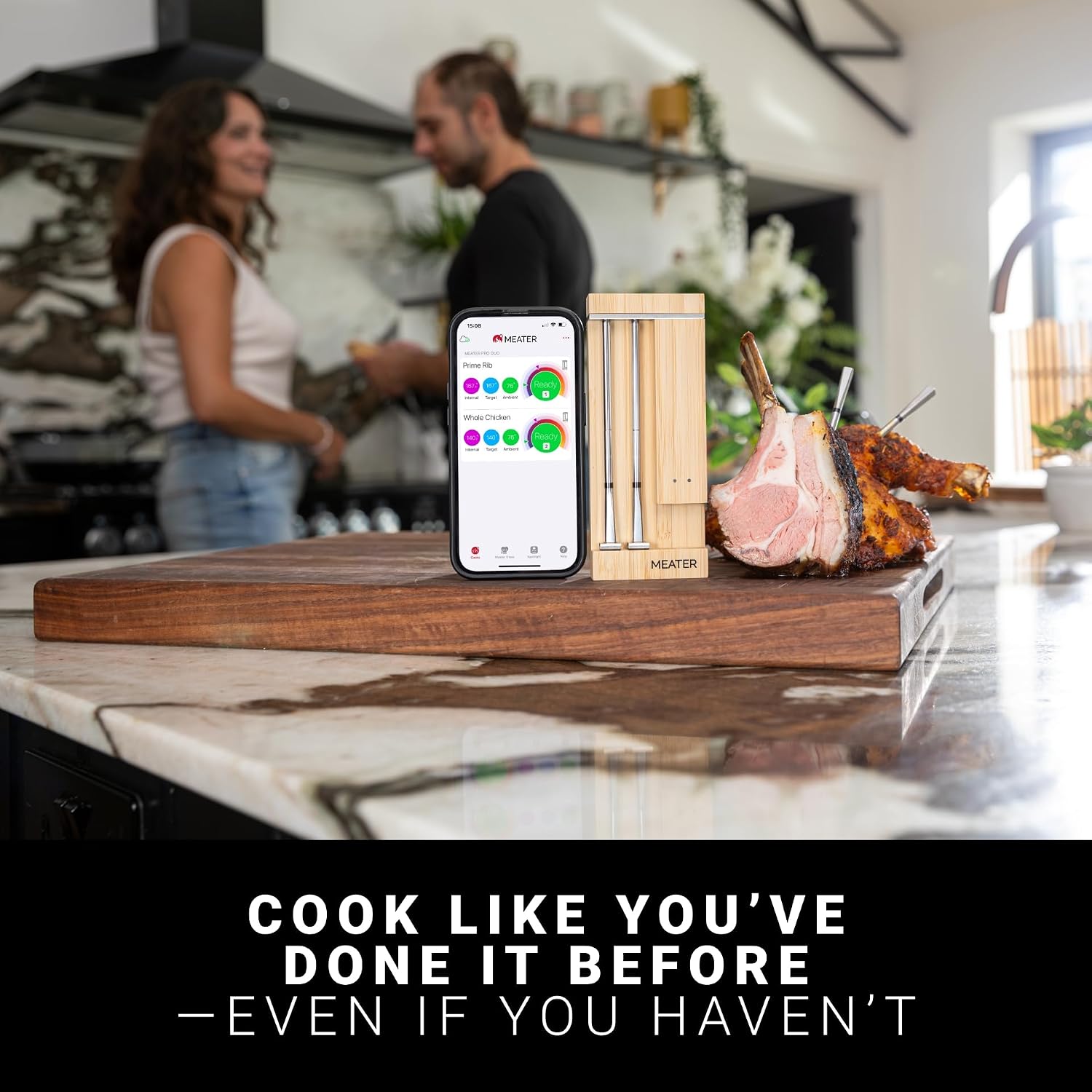 Thumbnail 1 de MEATER Pro Duo smart wireless meat thermometer with dual probes (1000°F high-heat resistant)